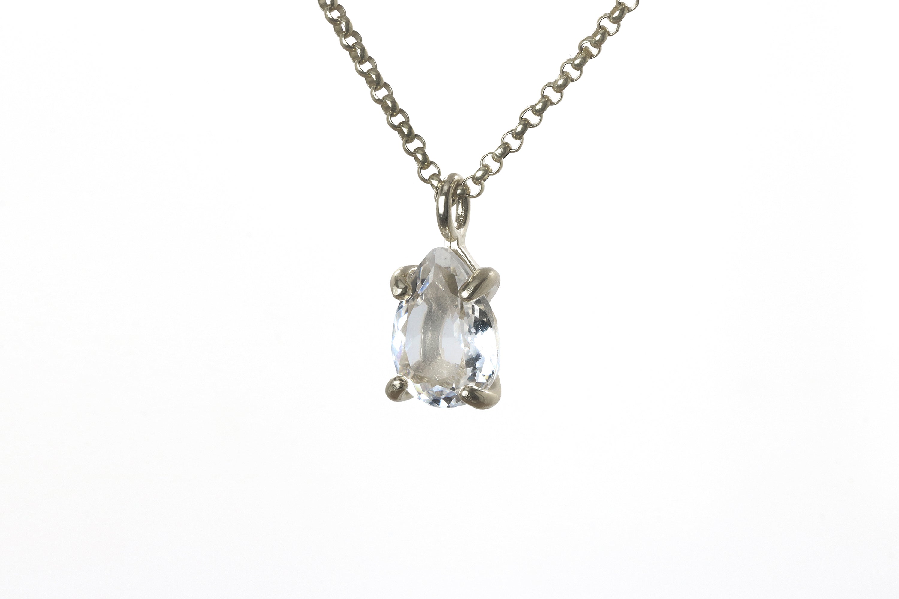 Dainty Pear Quartz Pendant Gold Necklace necklaces Anemone Unique