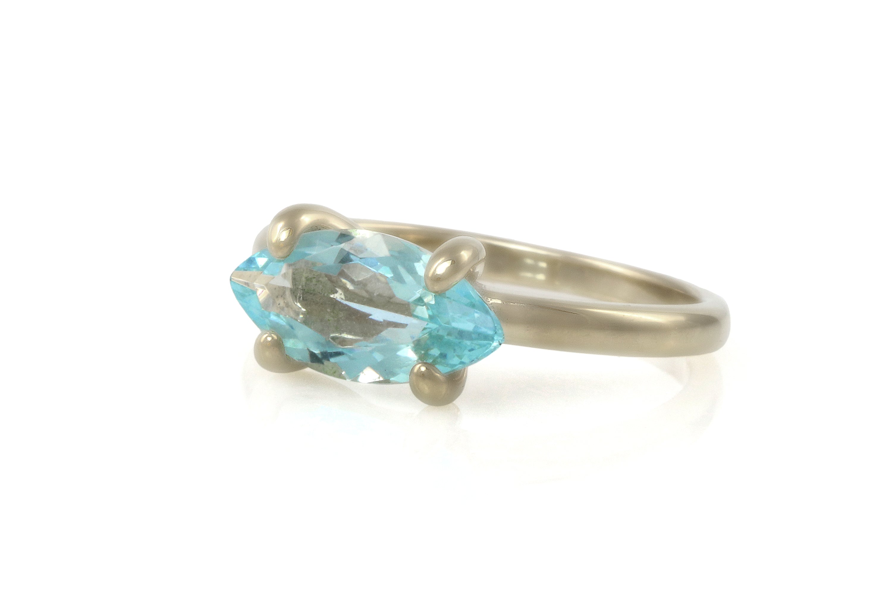 Lustrous Blue Topaz Gold Ring Rings Anemone Unique
