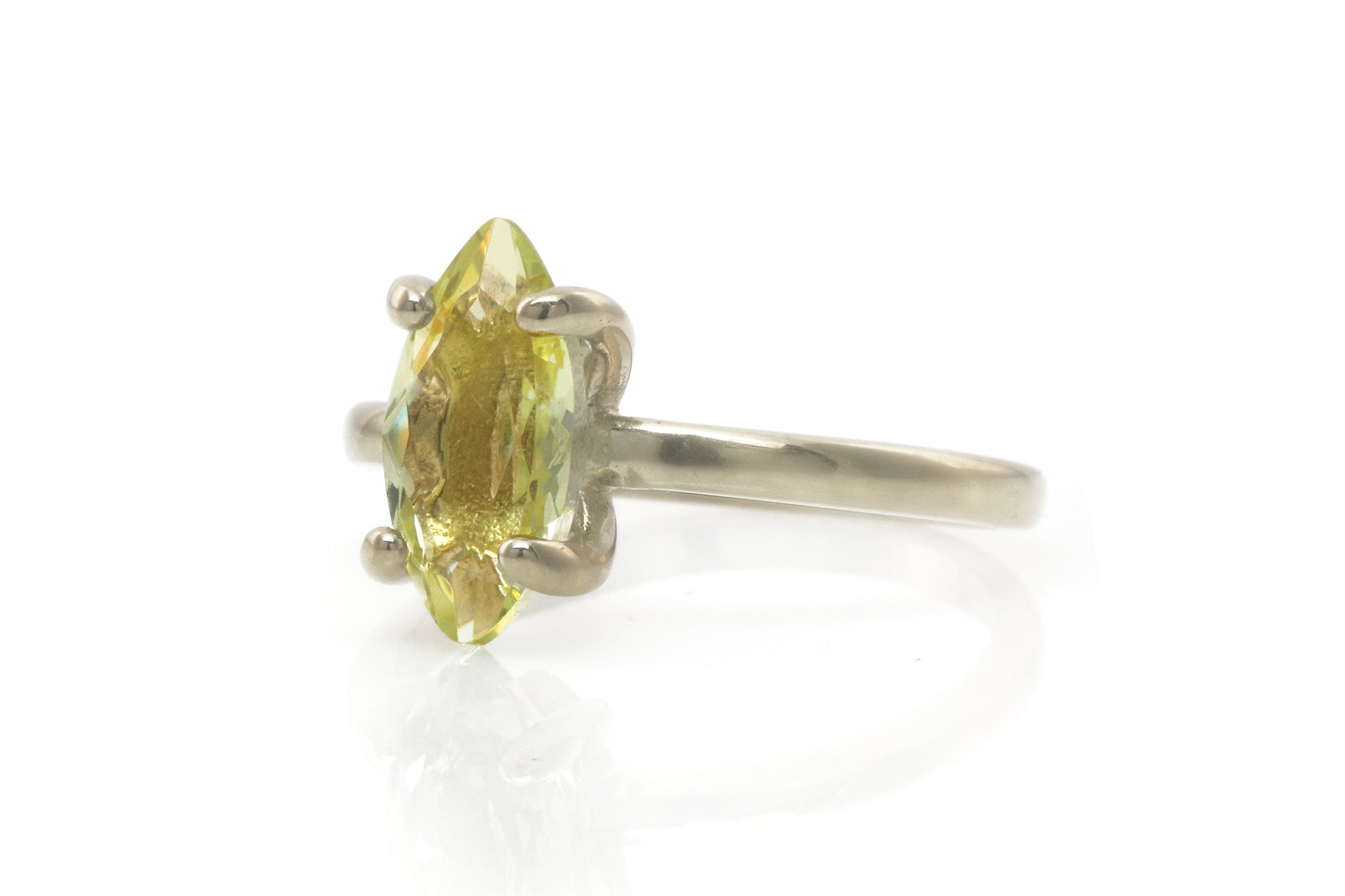 Marquise Lemon Quartz Gold Filled Ring Rings Anemone Unique
