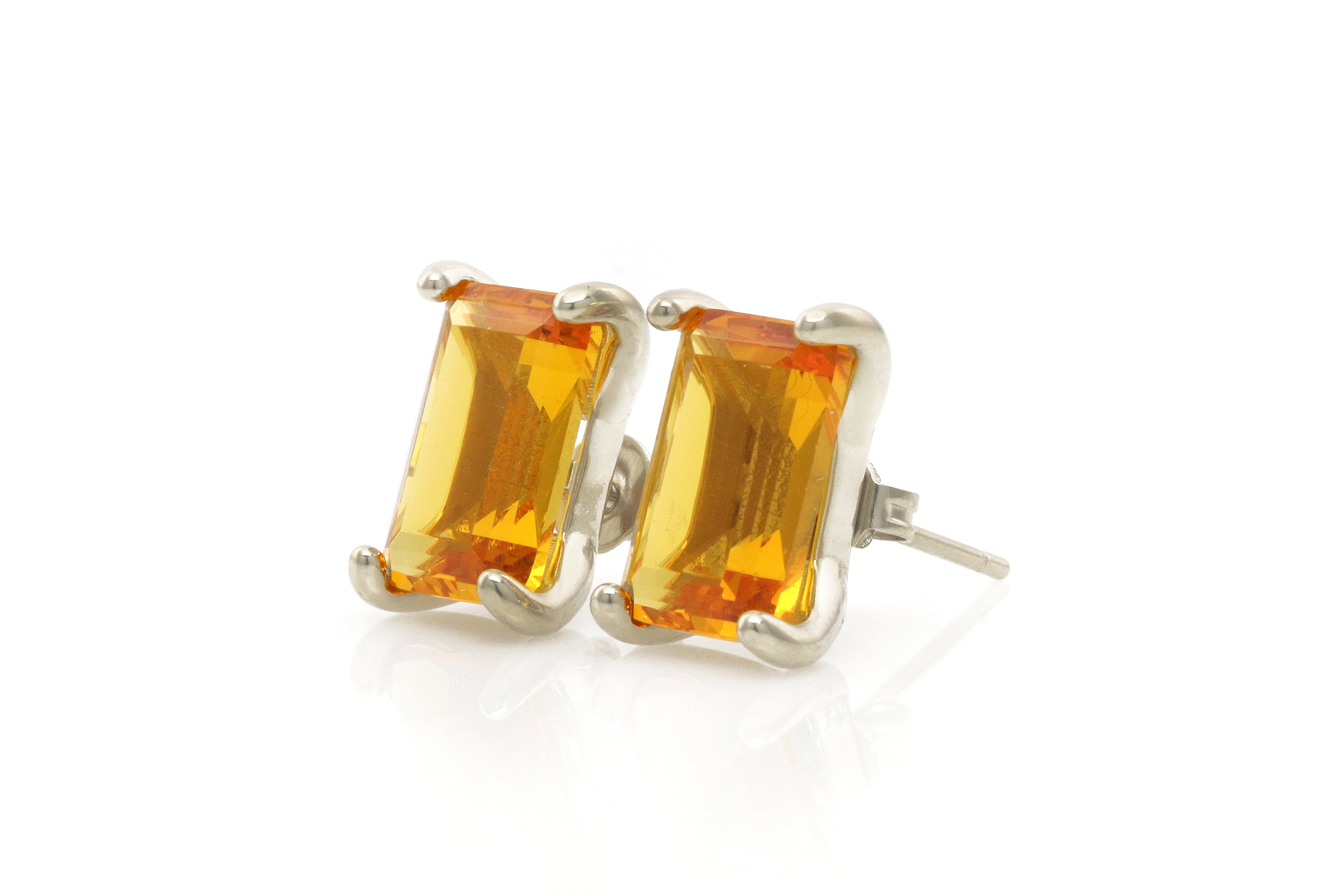 Brilliant Citrine Earrings in Gold Earrings Anemone Unique