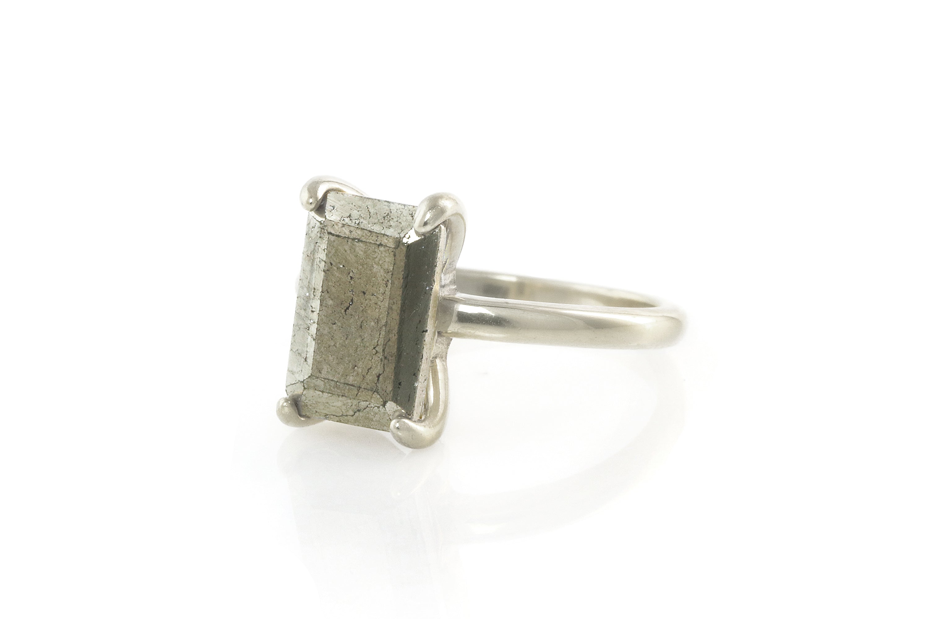 Artisan-made Sterling Silver Pyrite Ring Rings Anemone Unique
