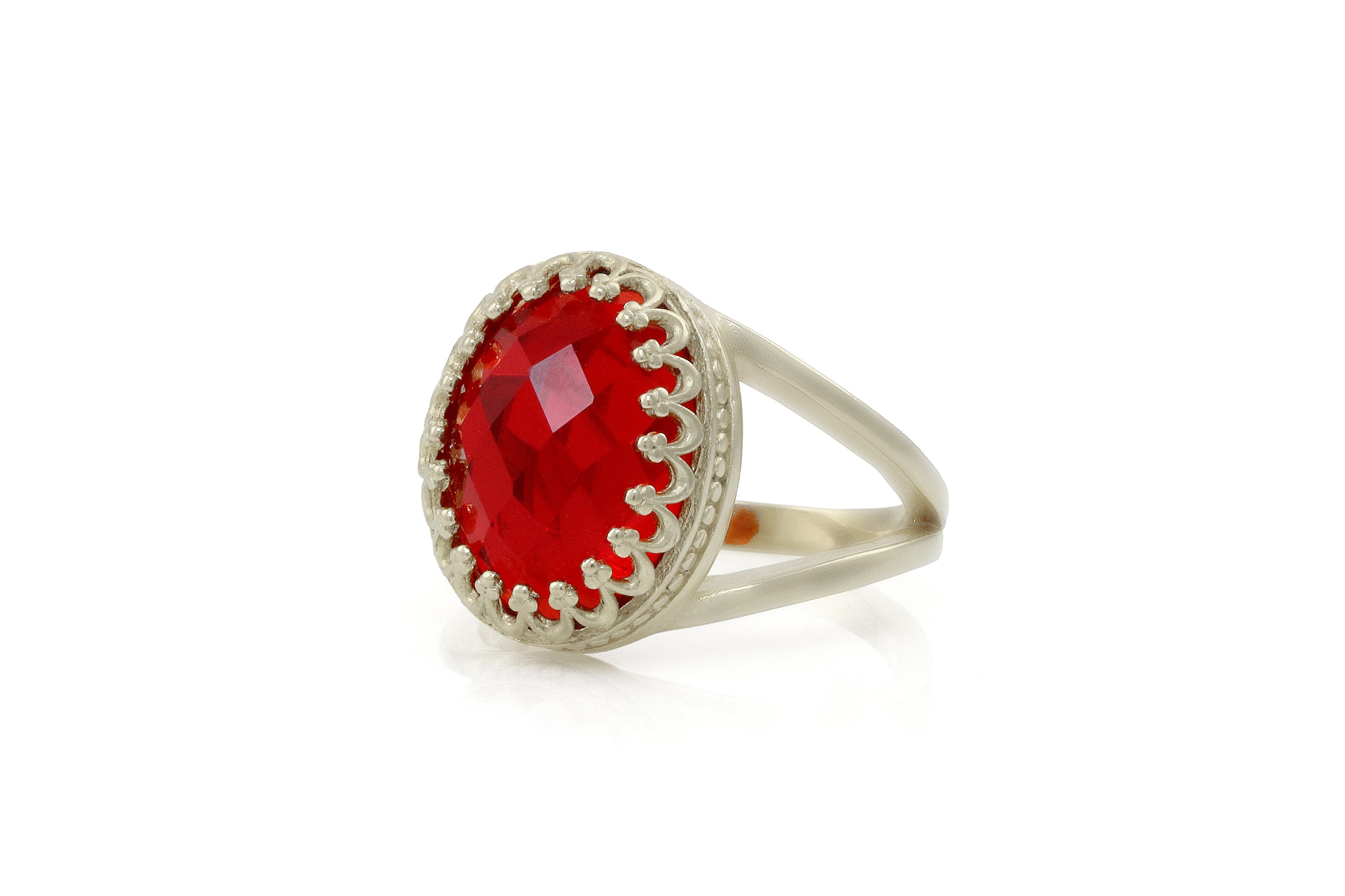 Oval Ruby Gold Filled Band Ring Rings Anemone Jewelry