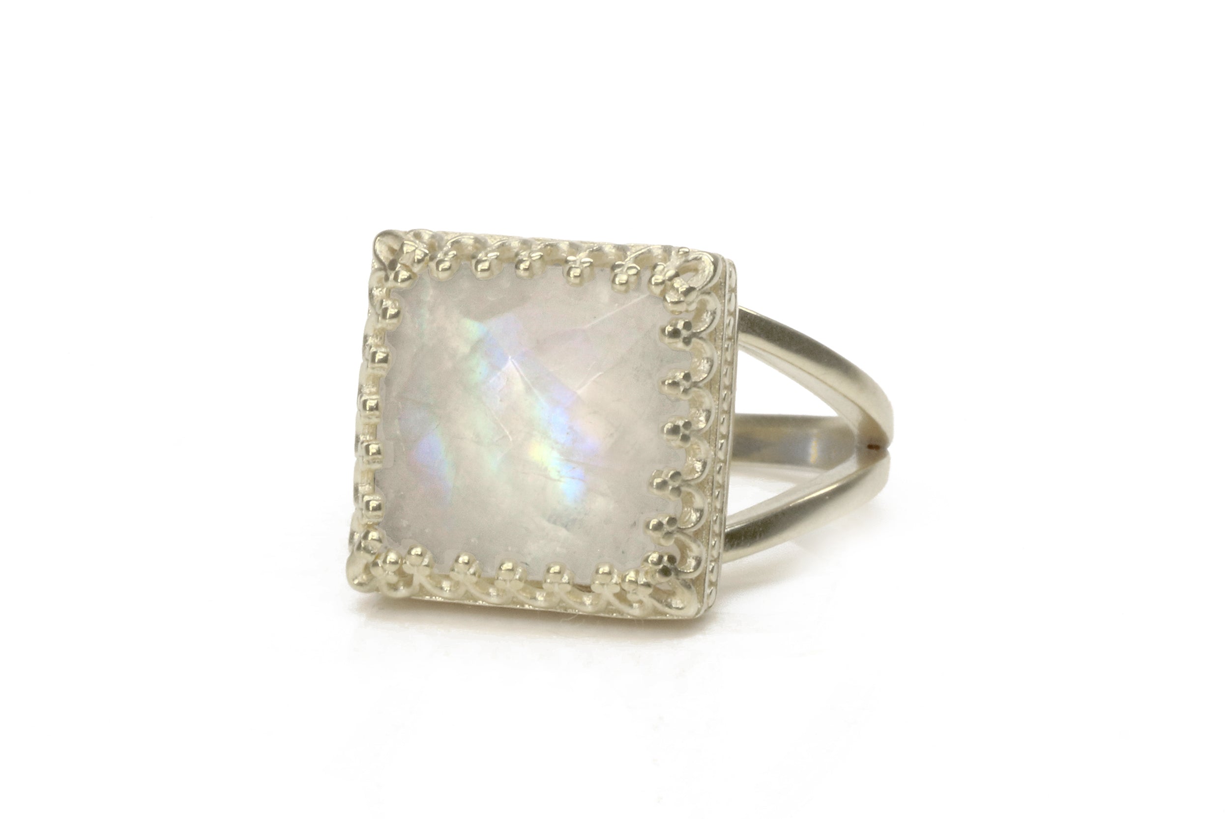 Attractive Moonstone Ring with 14K Rose Gold-filled Band Rings Anemone Jewelry