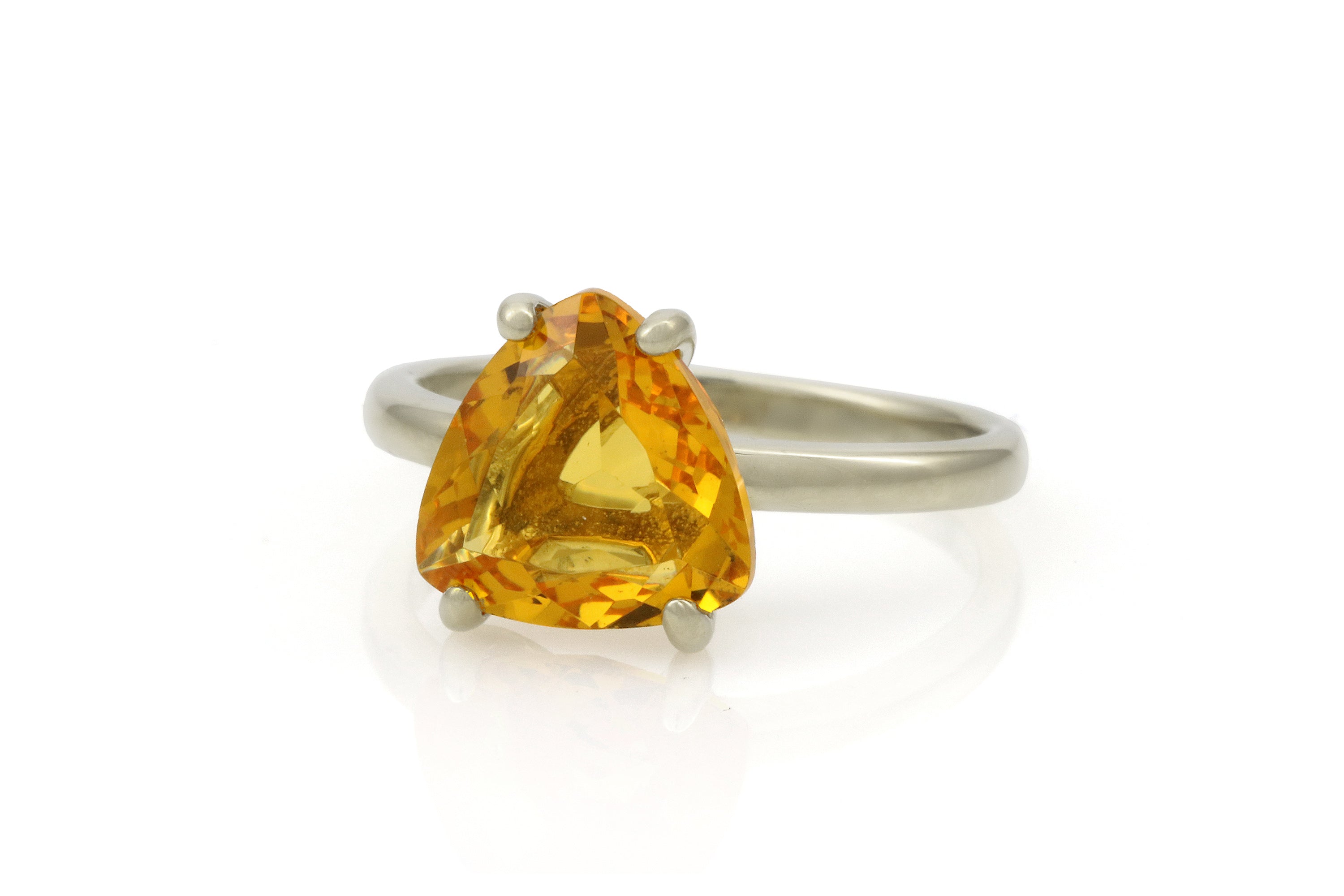 Stylish Rose Gold Trilliant Citrine Ring Rings Anemone Unique