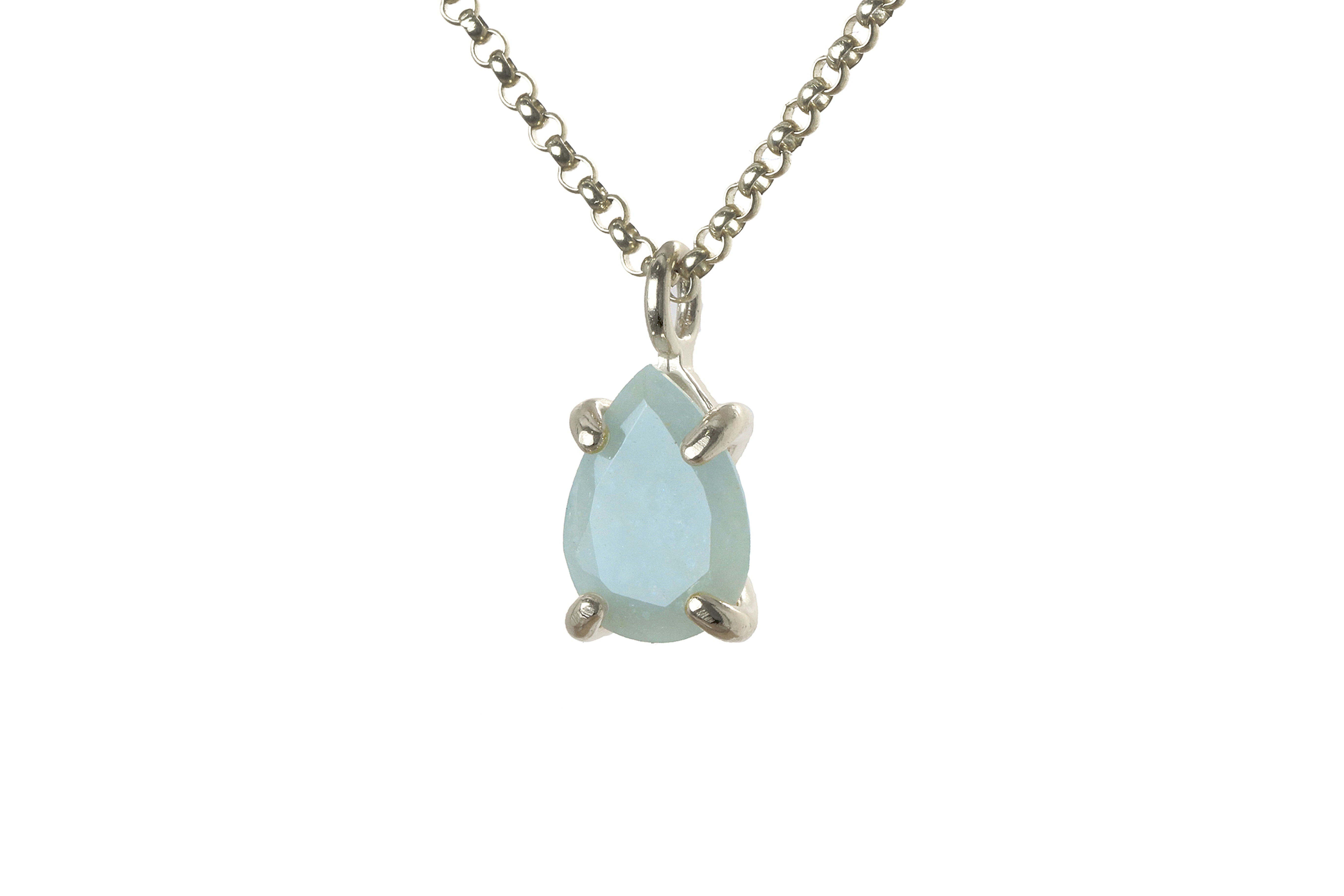 Captivating Aquamarine Gold Necklace necklaces Anemone Unique