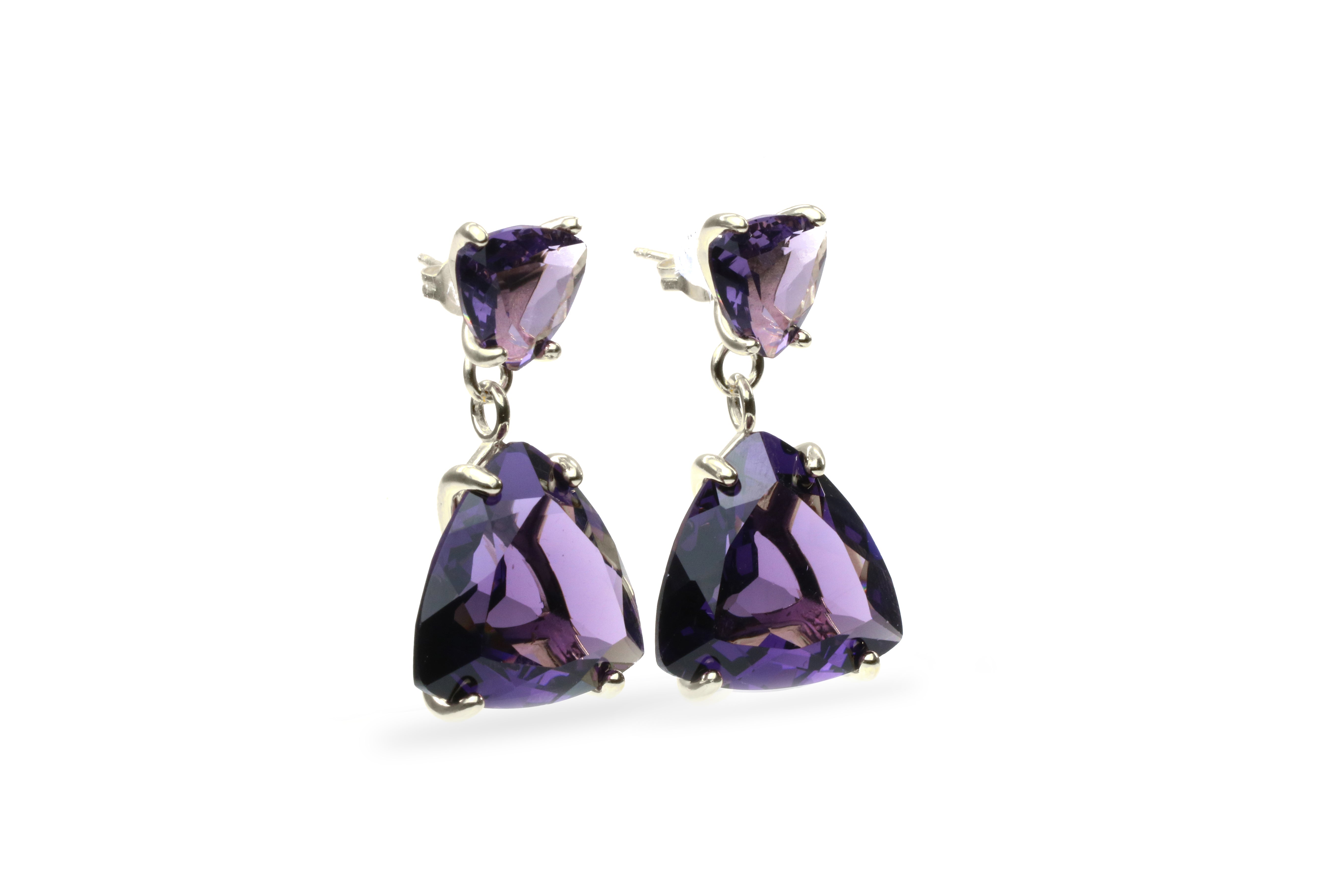 Custom Multi Stone Amethyst Earrings Earrings Anemone Jewelry