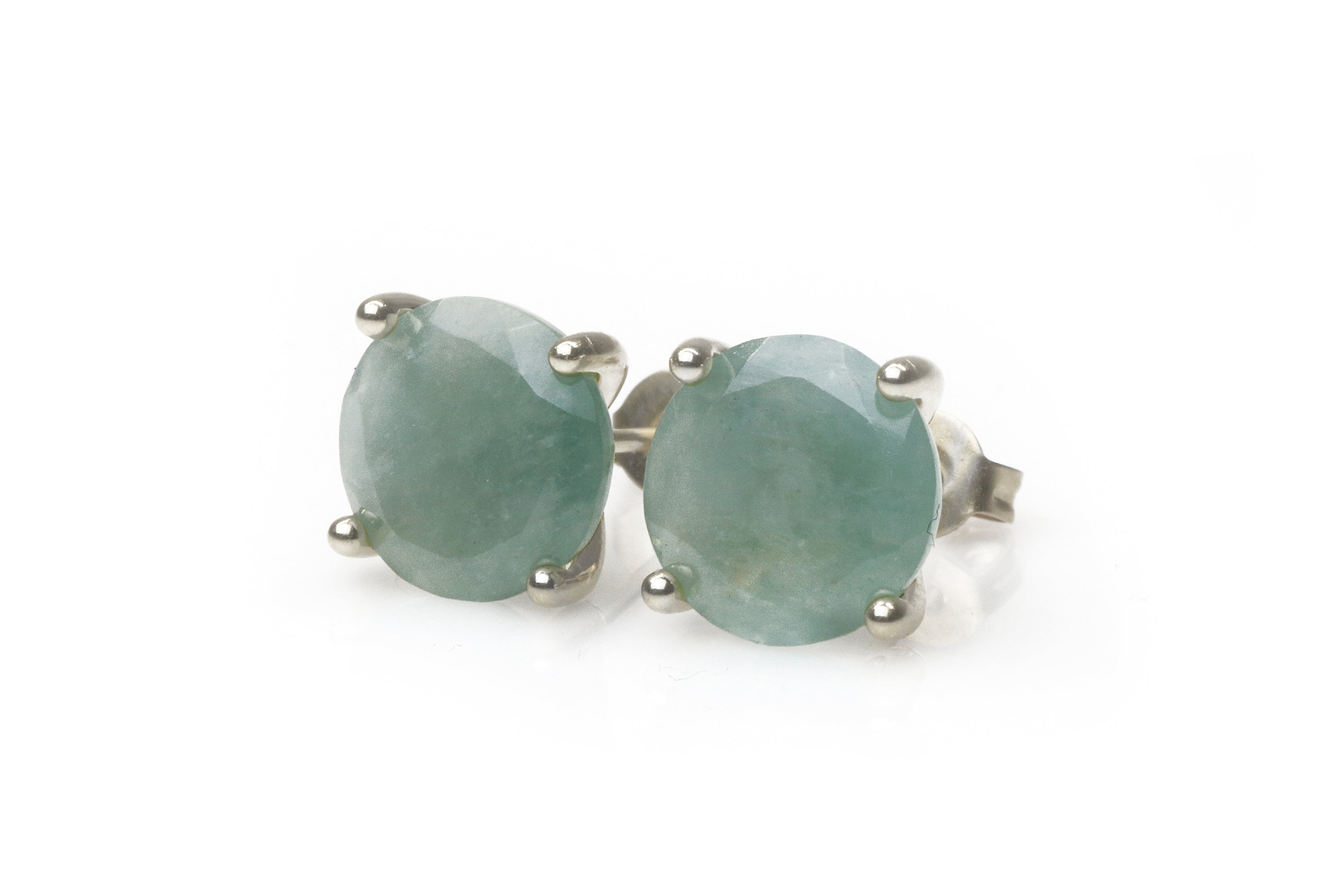 Gold Aquamarine Stud Earrings Earrings Anemone Unique