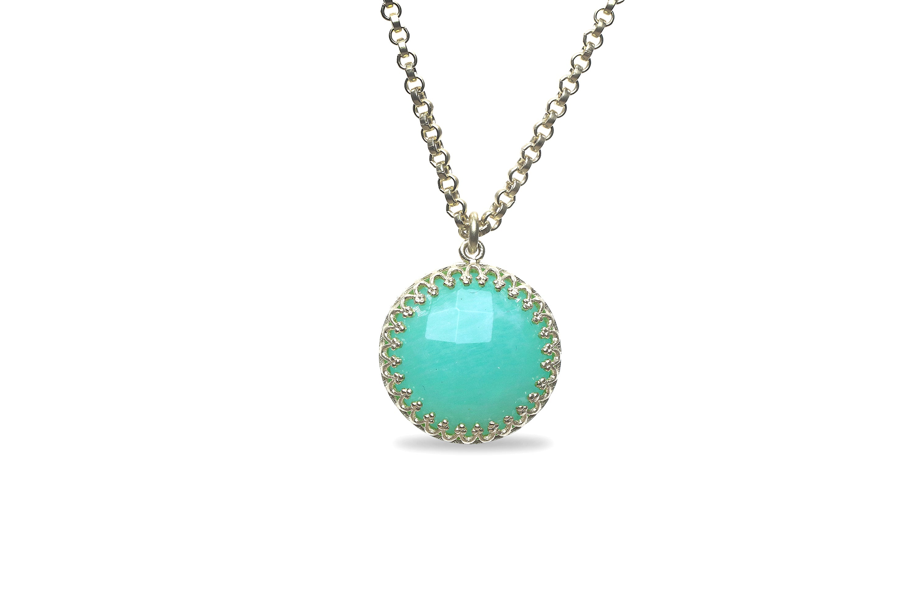 Sterling Silver Custom Amazonite Crystal Necklace necklaces Anemone Jewelry