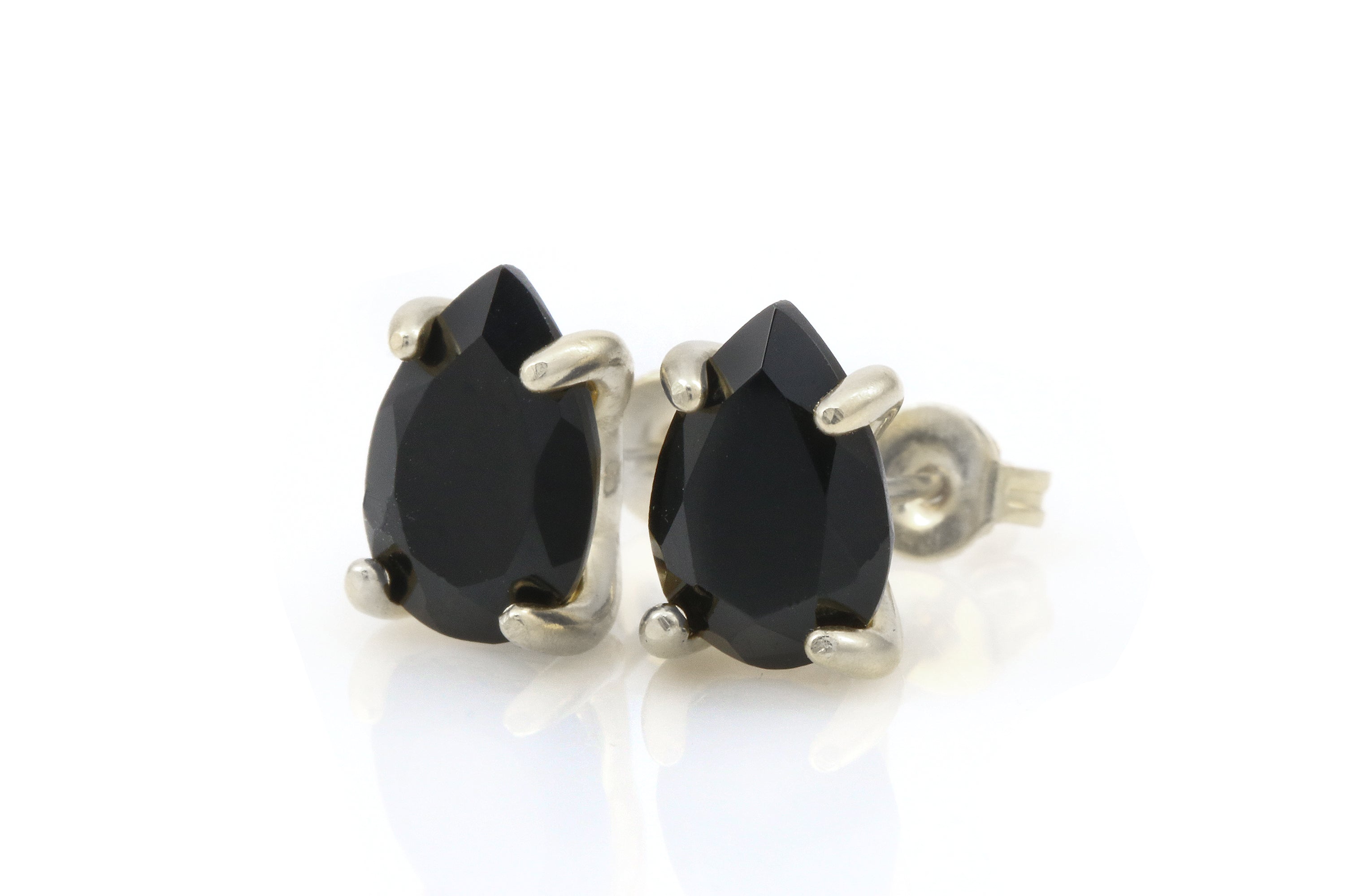 Black Pear Onyx Earrings in Gold Earrings Anemone Unique