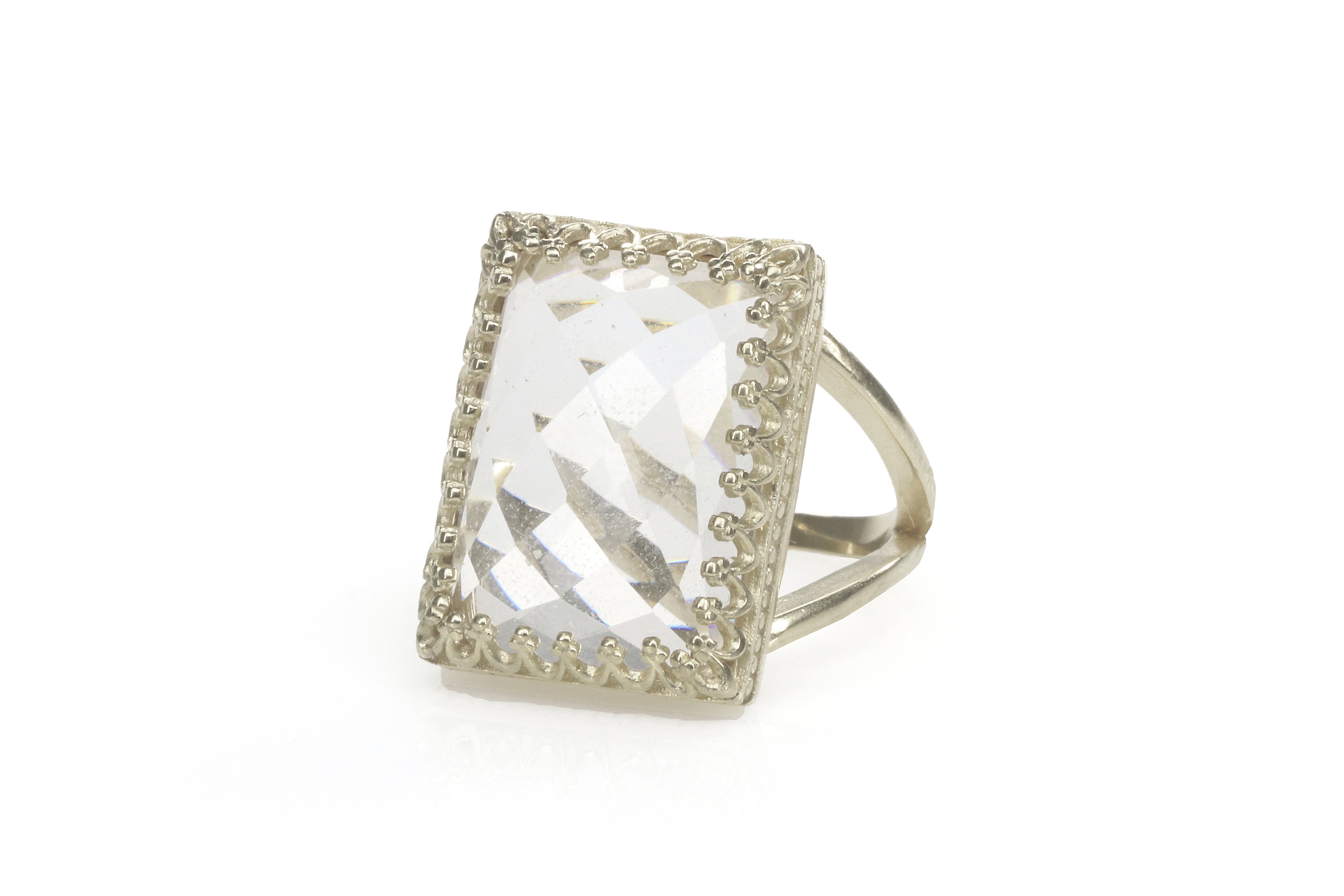 Crystal Quartz Jewelry with 14K Gold-filled Ring Band Rings Anemone Jewelry