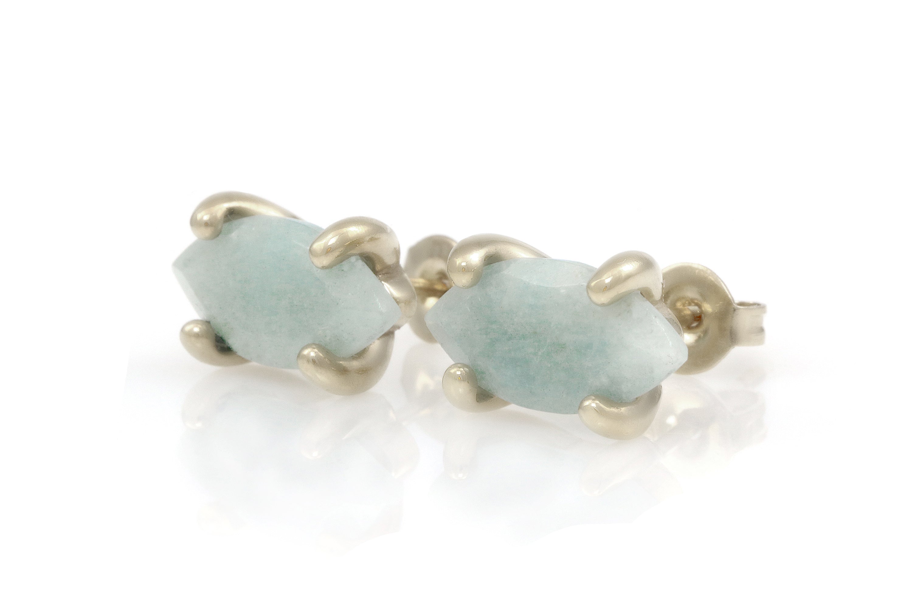 Minimalist Aquamarine Gold Filled Earrings Earrings Anemone Unique