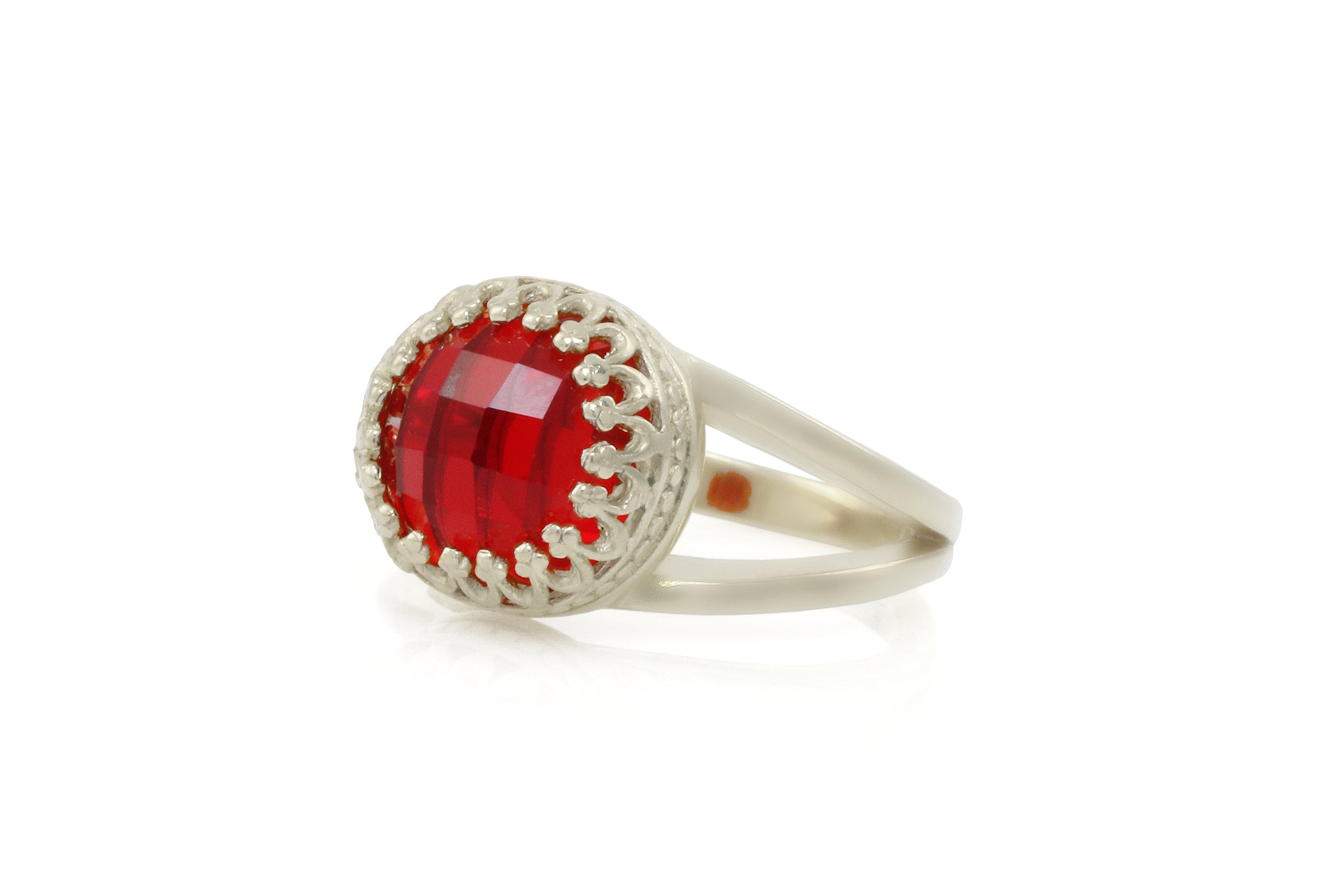 Round Delicate Ruby Rose Gold Ring Rings Anemone Jewelry