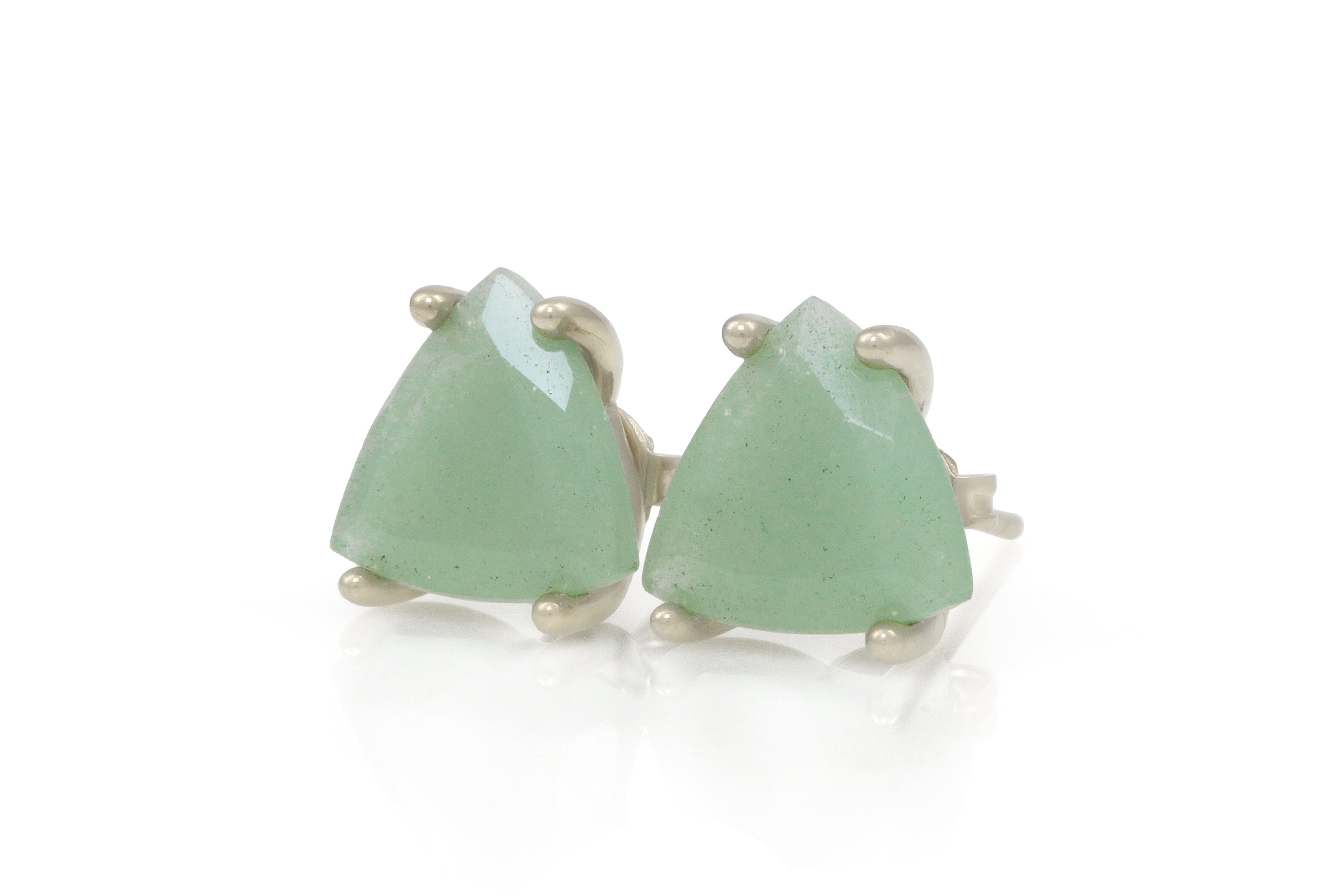 Trilliant Green Aventurine Gold Earrings Earrings Anemone Unique