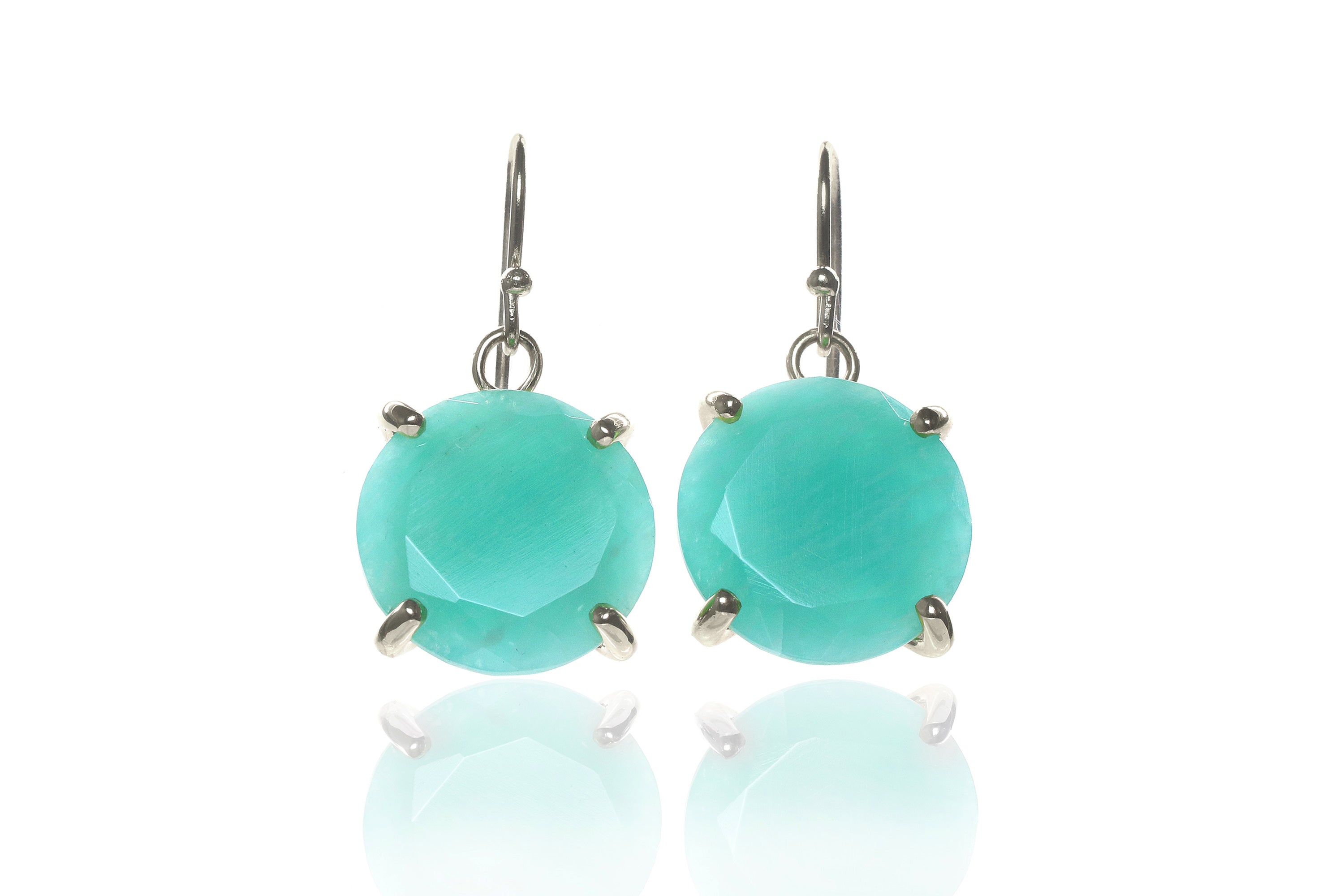 Vibrant Amazonite Gold Earrings Earrings Anemone Jewelry