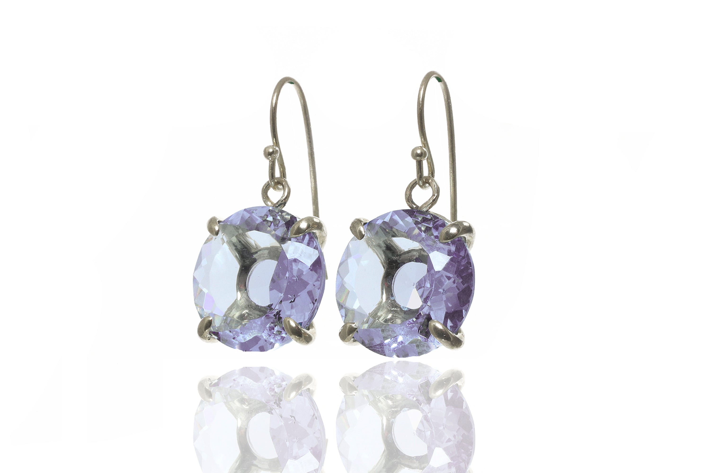 Gold Filled Round Tanzanite Earrings Earrings Anemone Jewelry