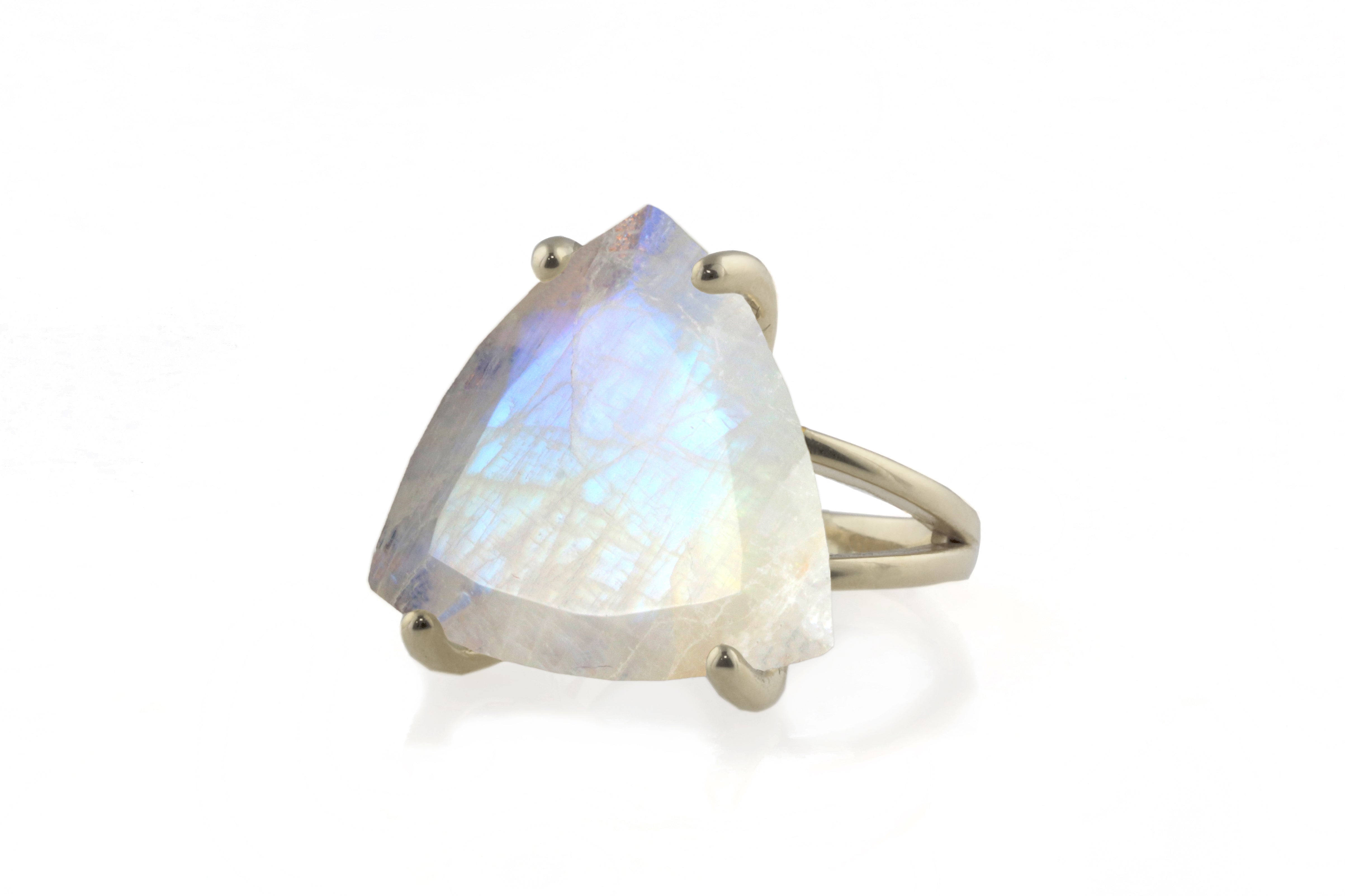 Moonstone Rings for Women in 14k Rose Gold Rings Anemone Jewelry