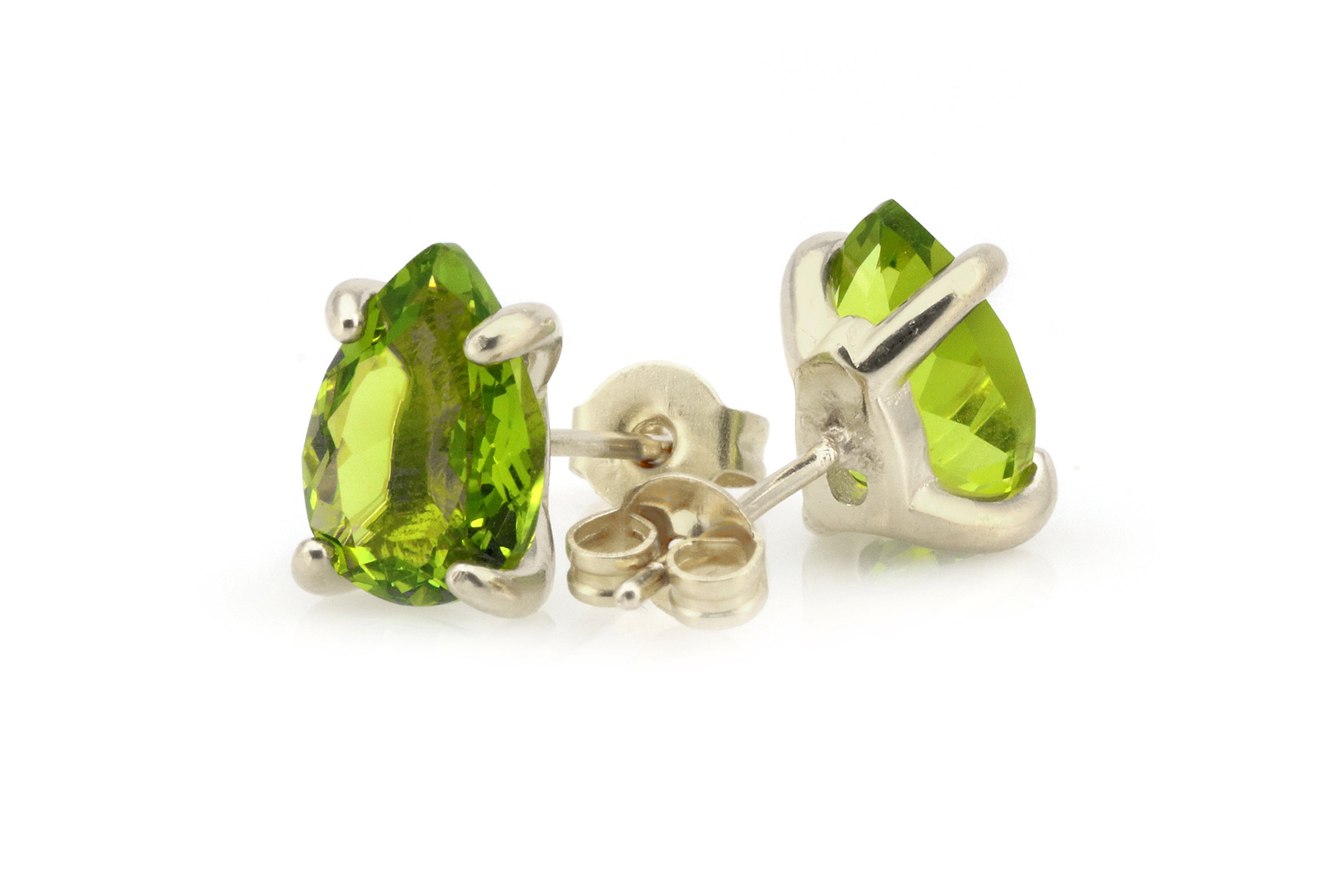 Sterling Silver Peridot Stud Earrings Earrings Anemone Unique