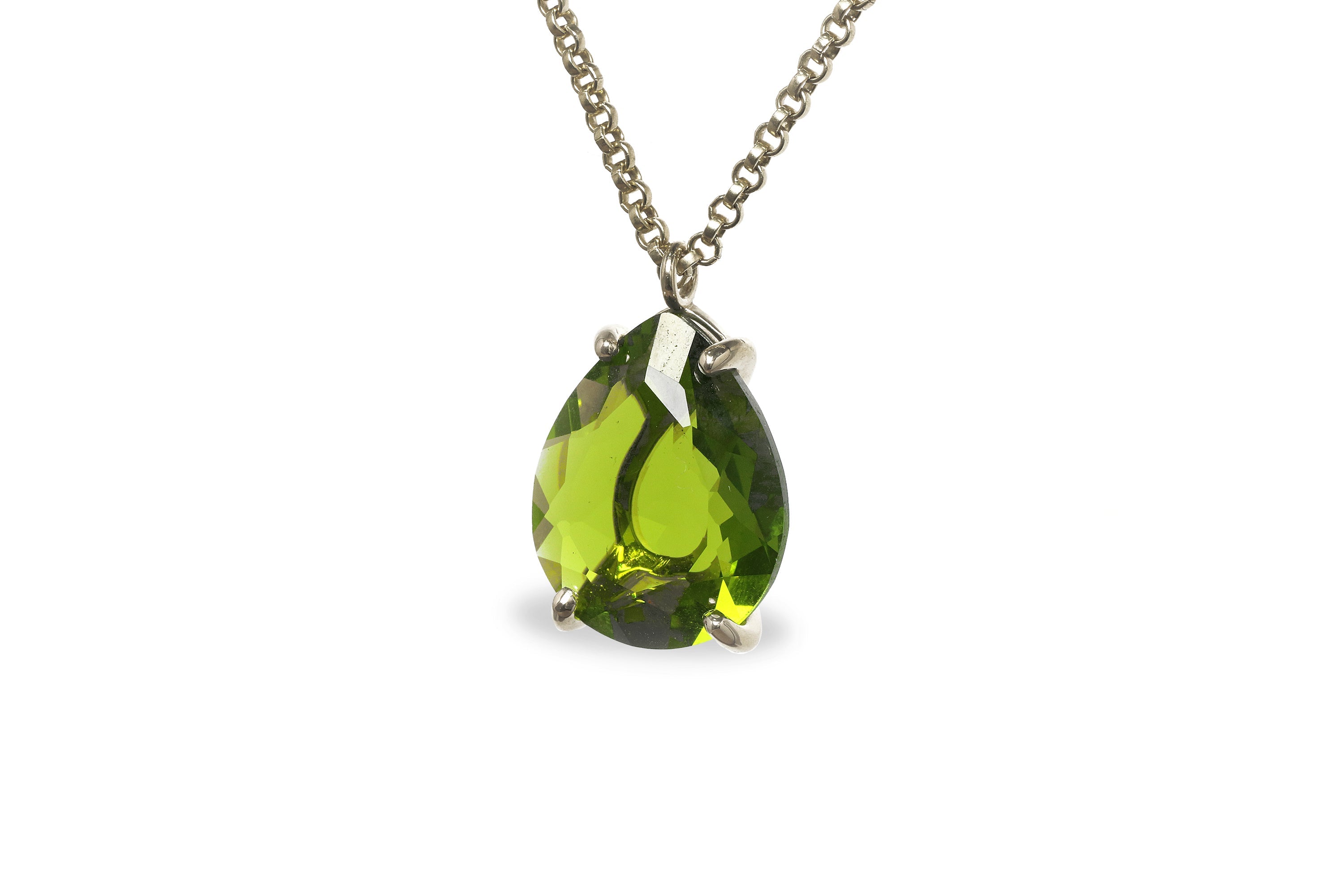 Gold Peridot Necklace necklaces Anemone Jewelry
