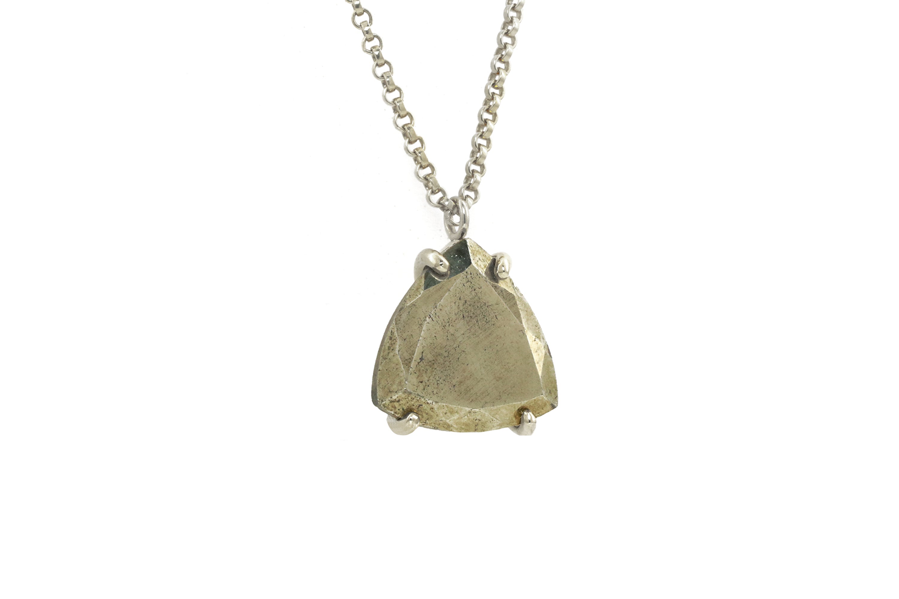 Pyrite Crystal Necklace in Silver necklaces Anemone Jewelry