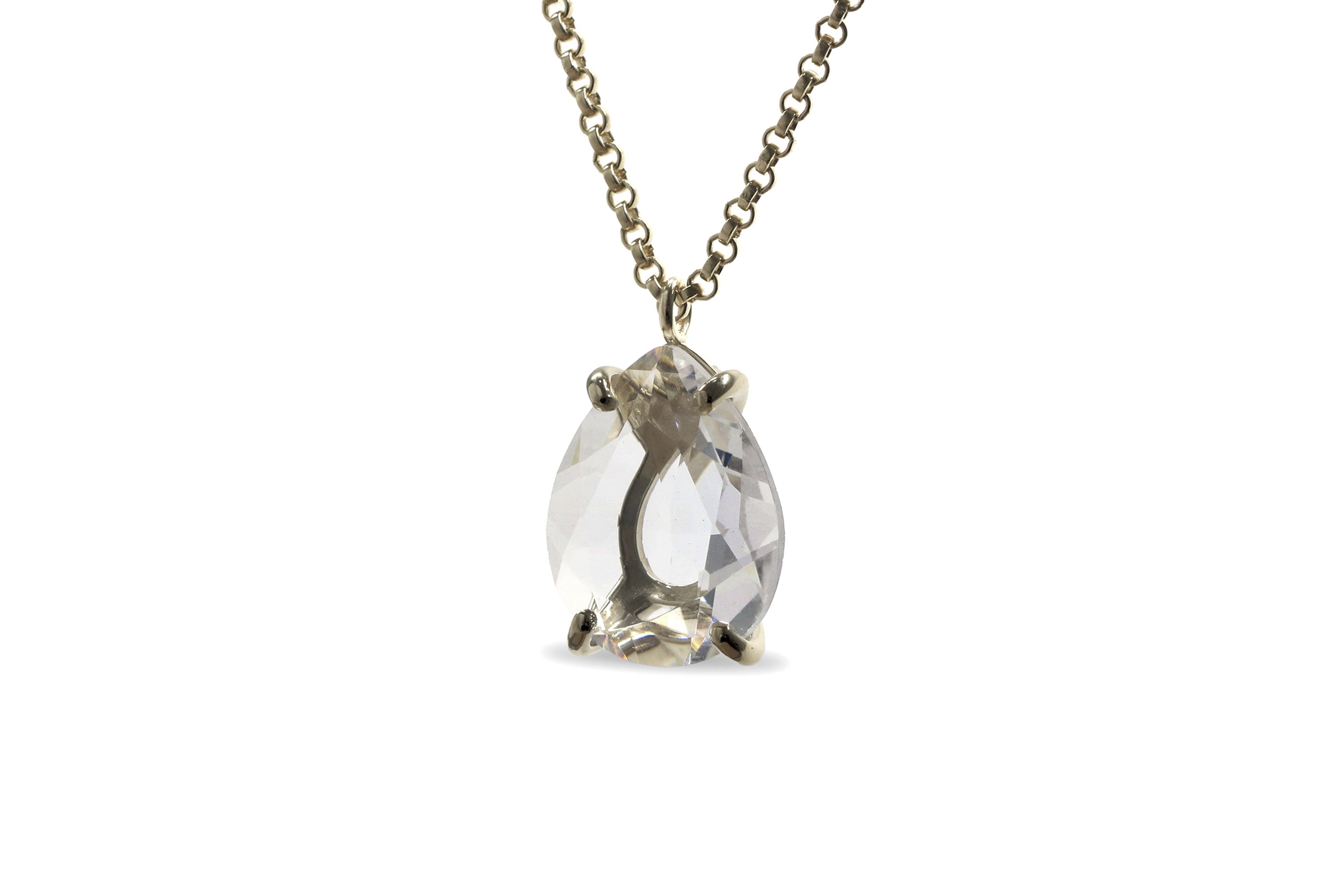 Custom Quartz Crystal Necklace in 14k Gold necklaces Anemone Jewelry