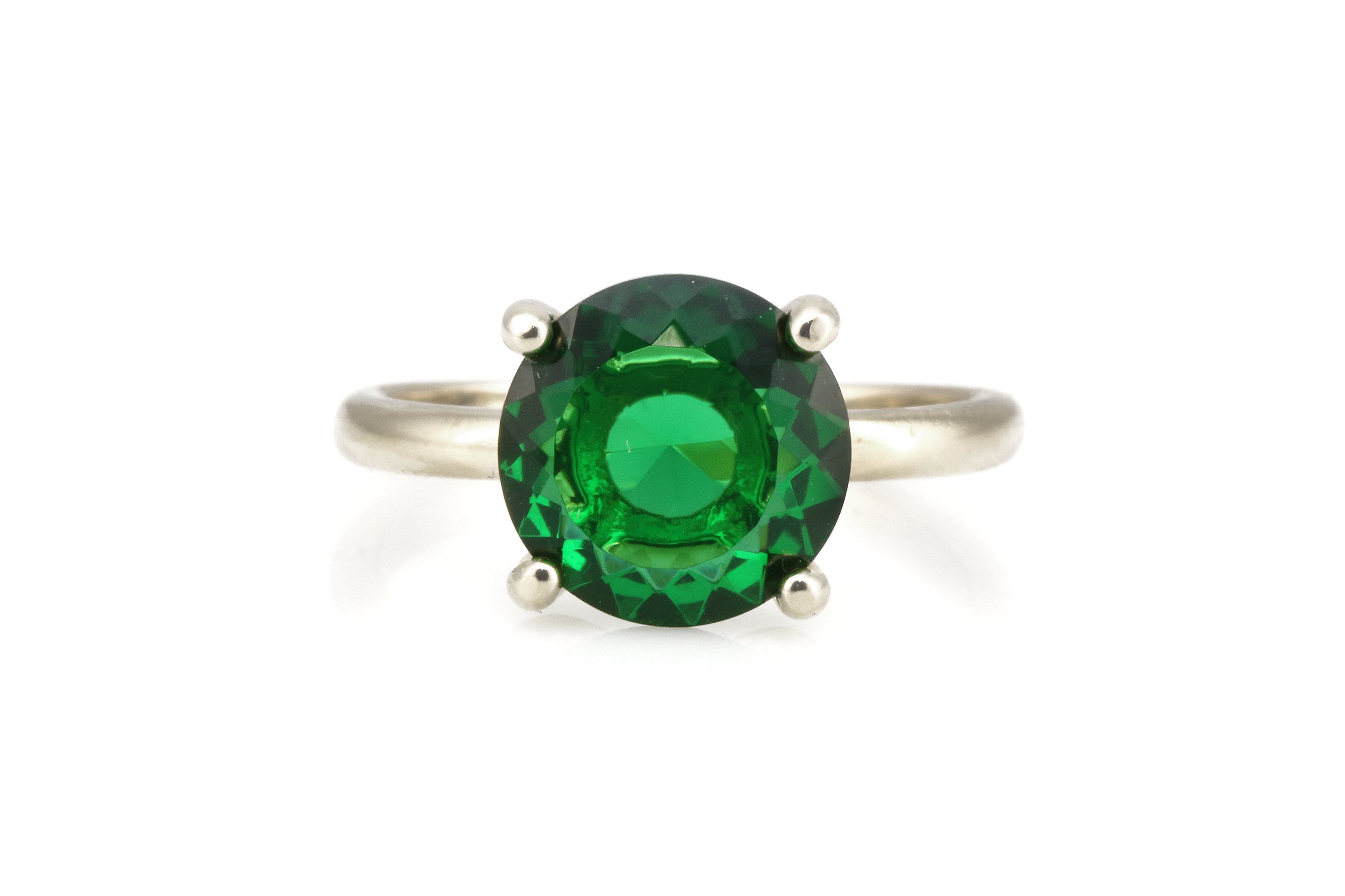 Adorable Emerald Ring in 925 Silver Anemone Unique