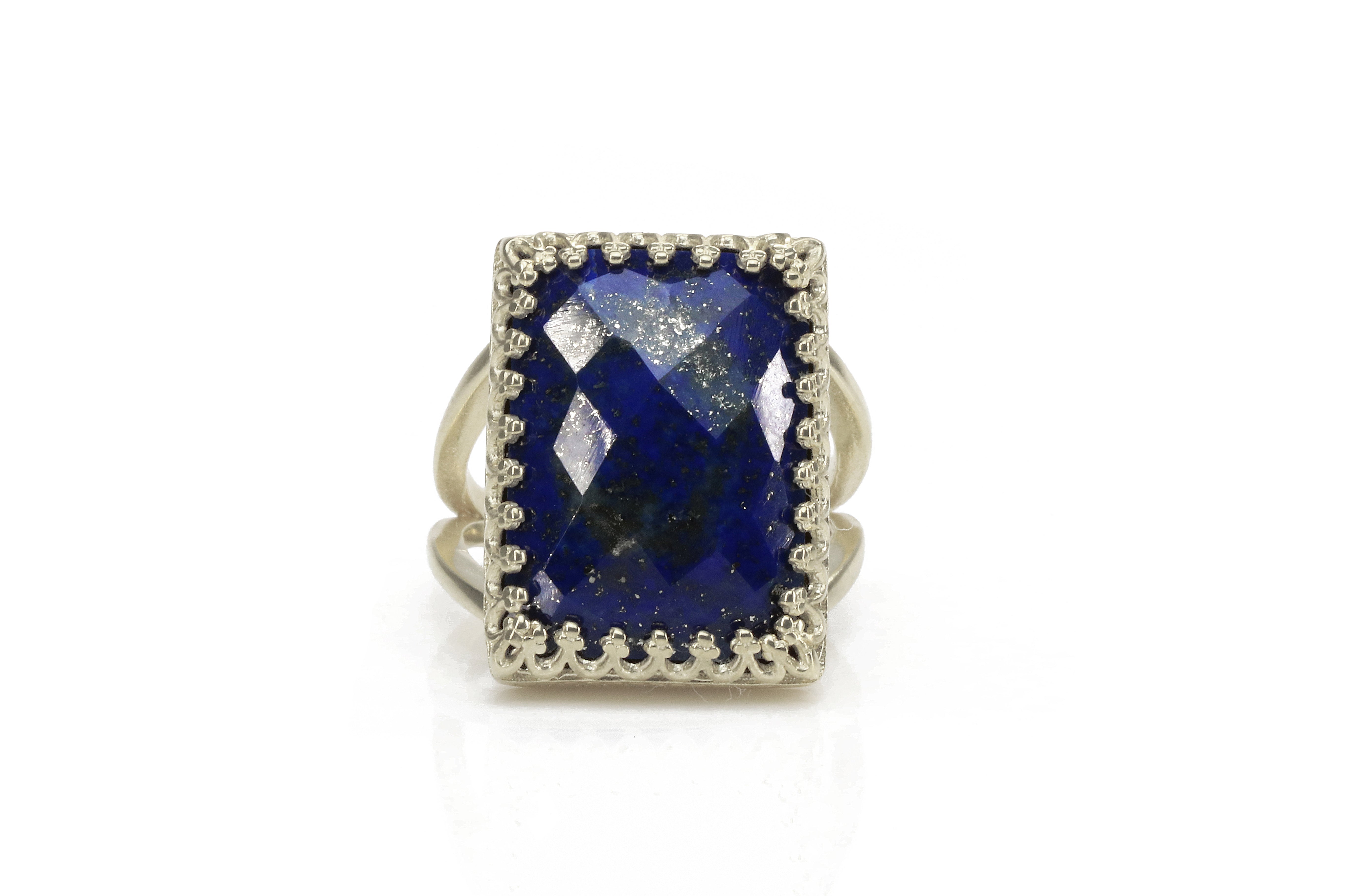15CT Midnight Blue Lapis Lazuli in 925 Sterling Silver Rings Anemone Jewelry