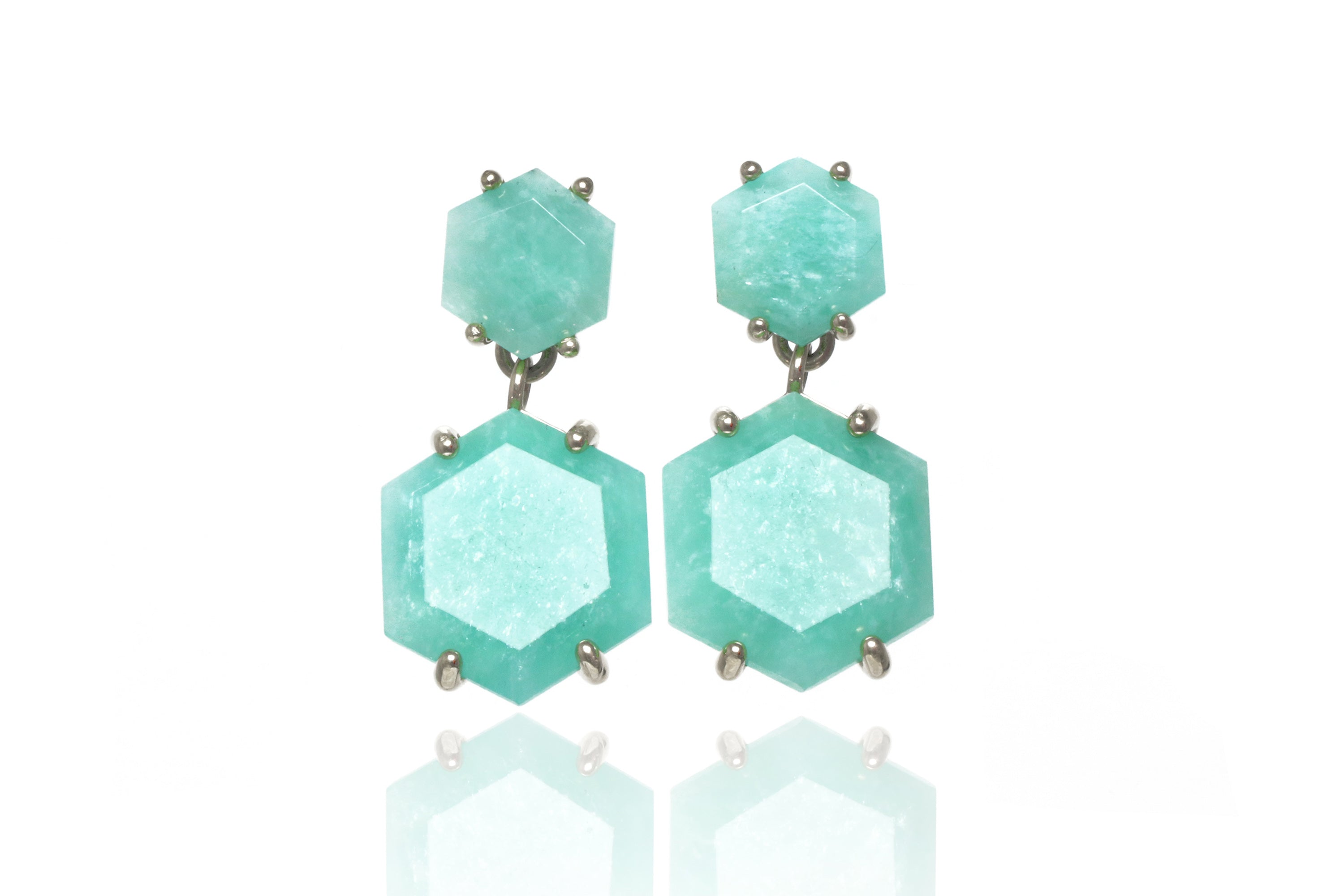 Artisan Amazonite Gold Earrings Earrings Anemone Jewelry