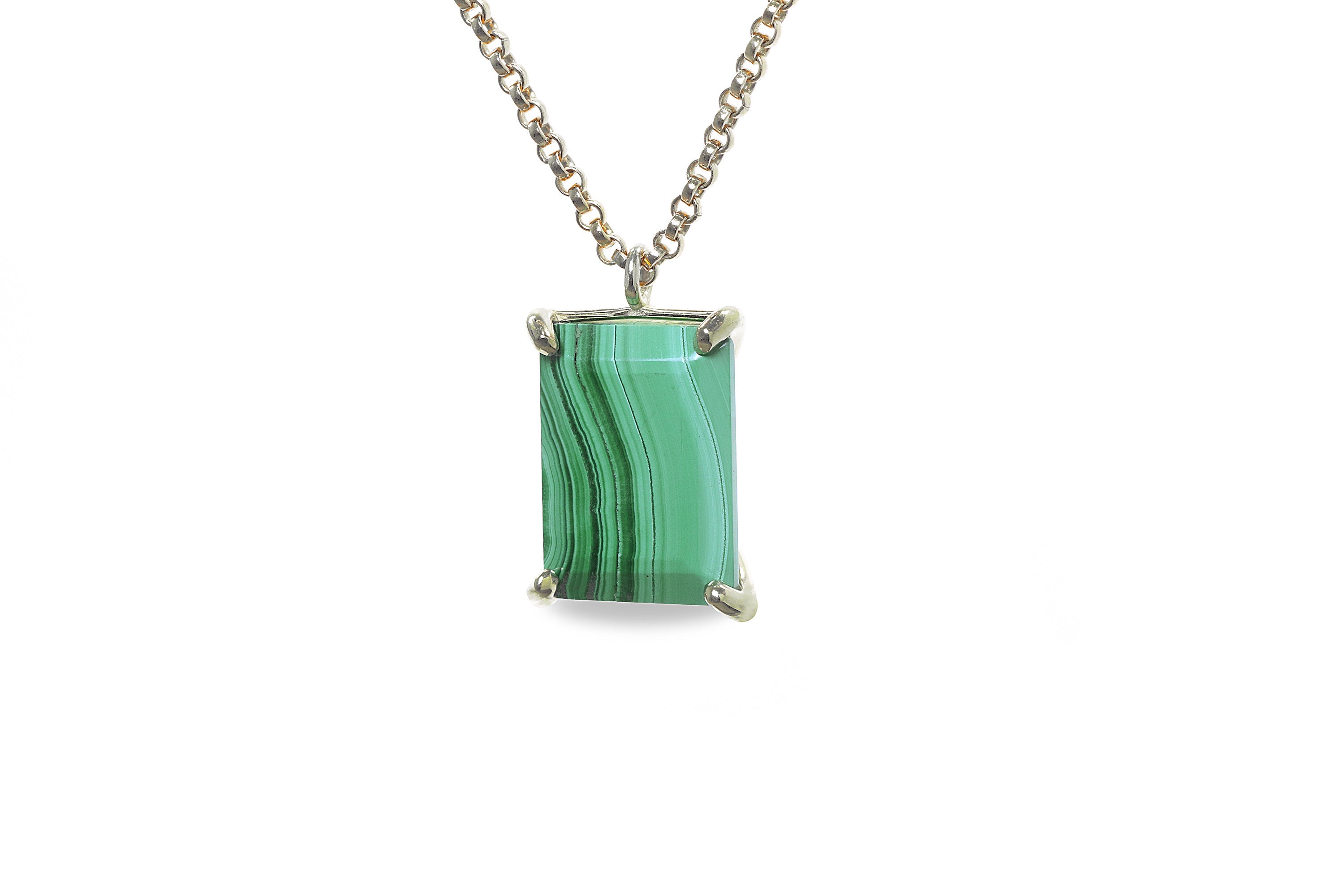 Unique Malachite Gemstone Jewelry in Gold necklaces Anemone Jewelry