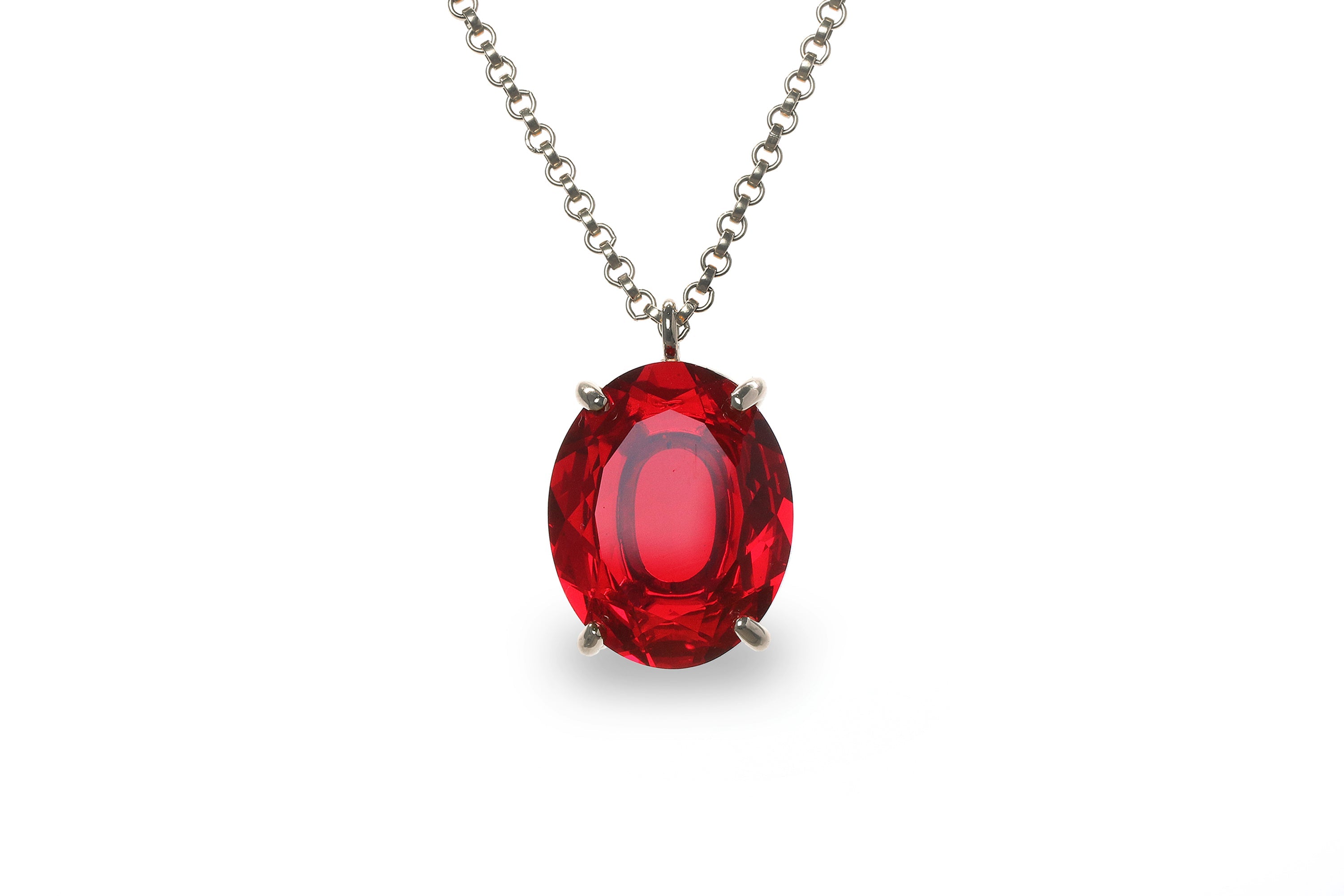 Bold Ruby Sterling Silver Necklace necklaces Anemone Jewelry