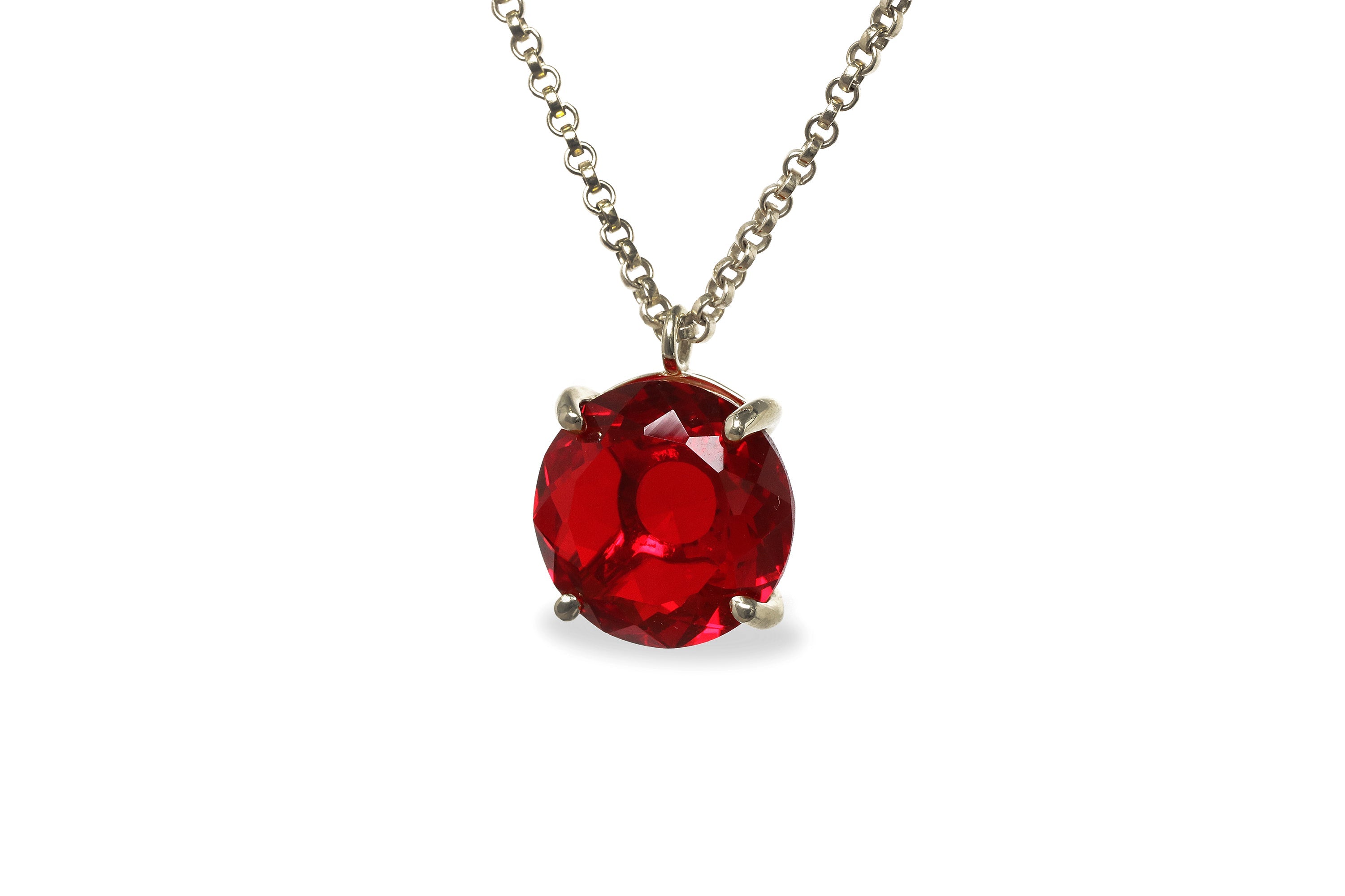 Round Ruby 14k Gold Necklace necklaces Anemone Jewelry