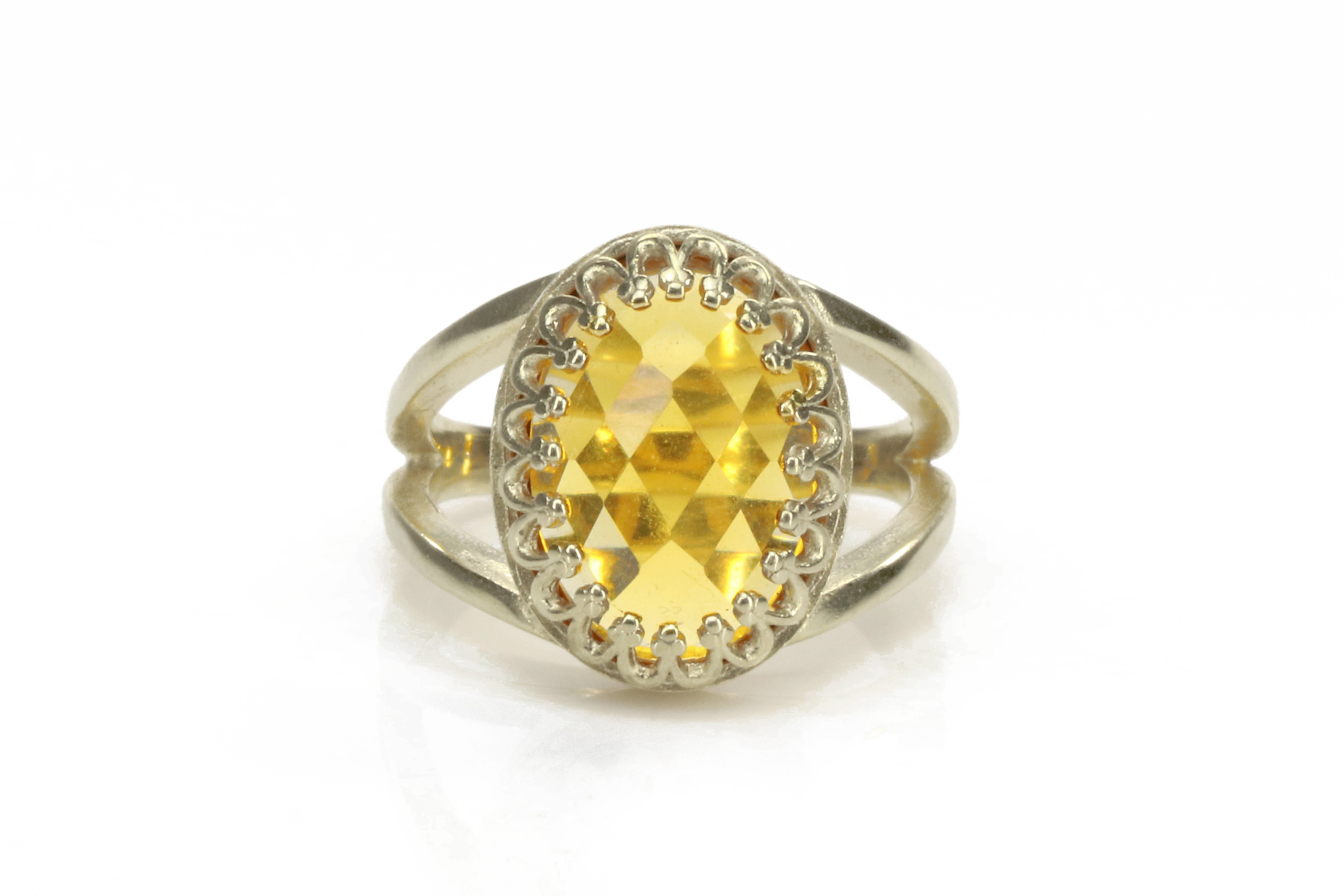 Oval Citrine Ring in 925 Sterling Silver Rings Anemone Jewelry