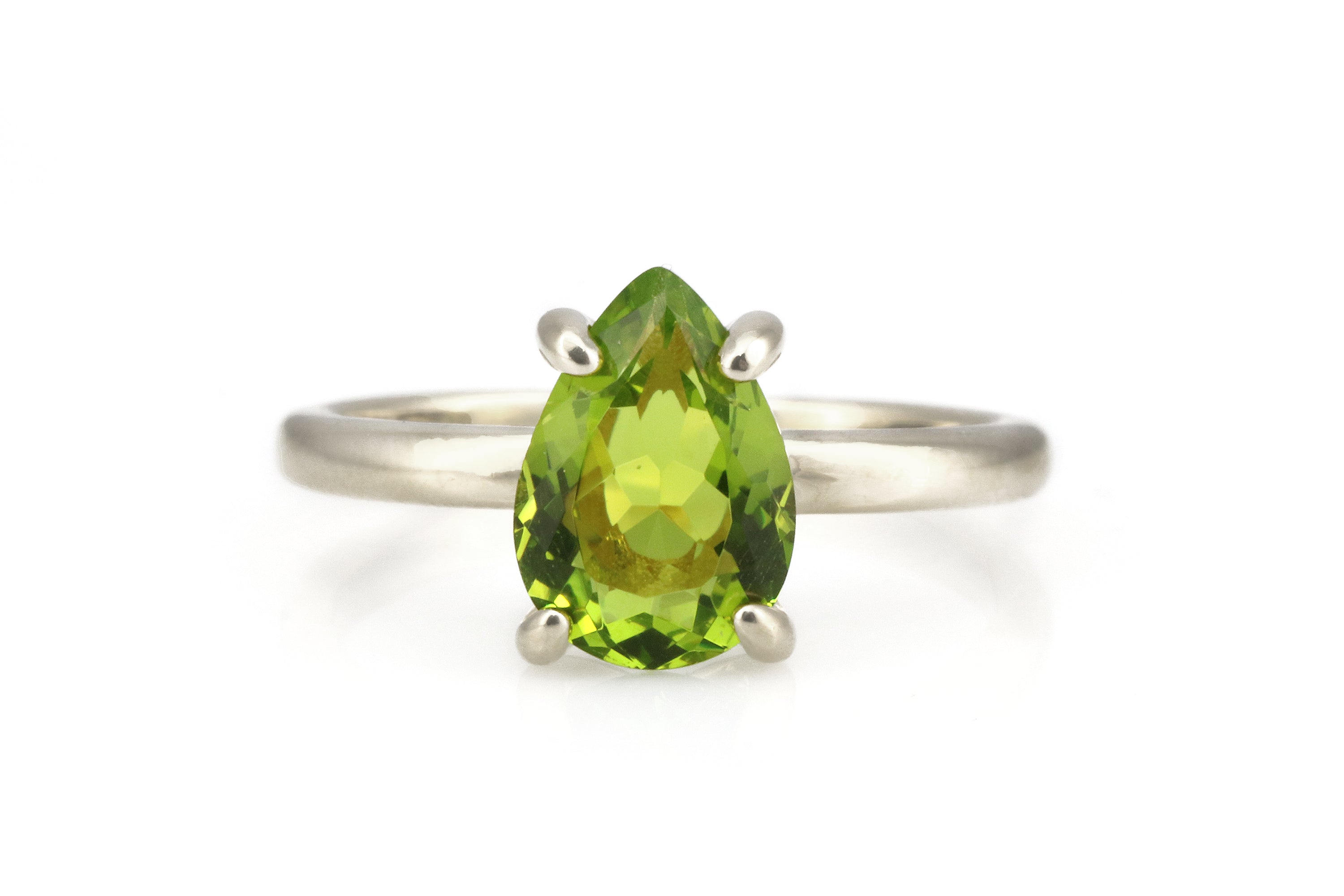 925 Sterling Silver Ring with Peridot Stone Rings Anemone Unique