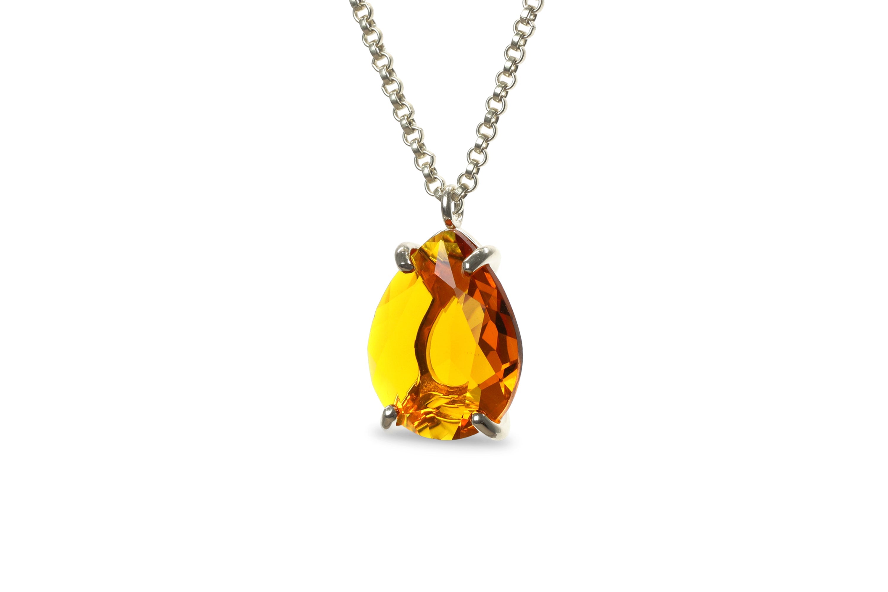 Yellow Citrine Pendant Necklace in Gold necklaces Anemone Jewelry