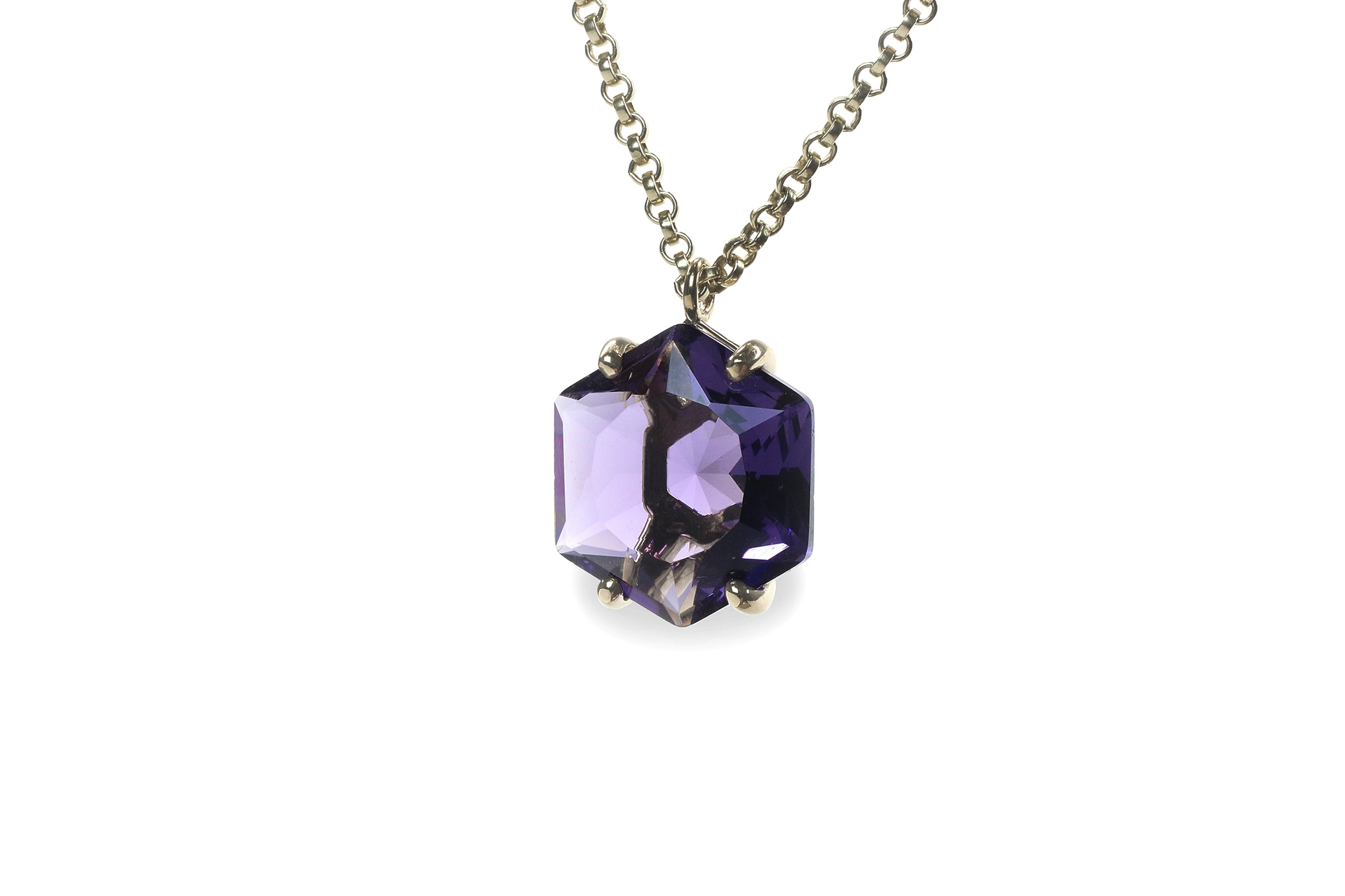 Amethyst Necklace in Gold necklaces Anemone Jewelry