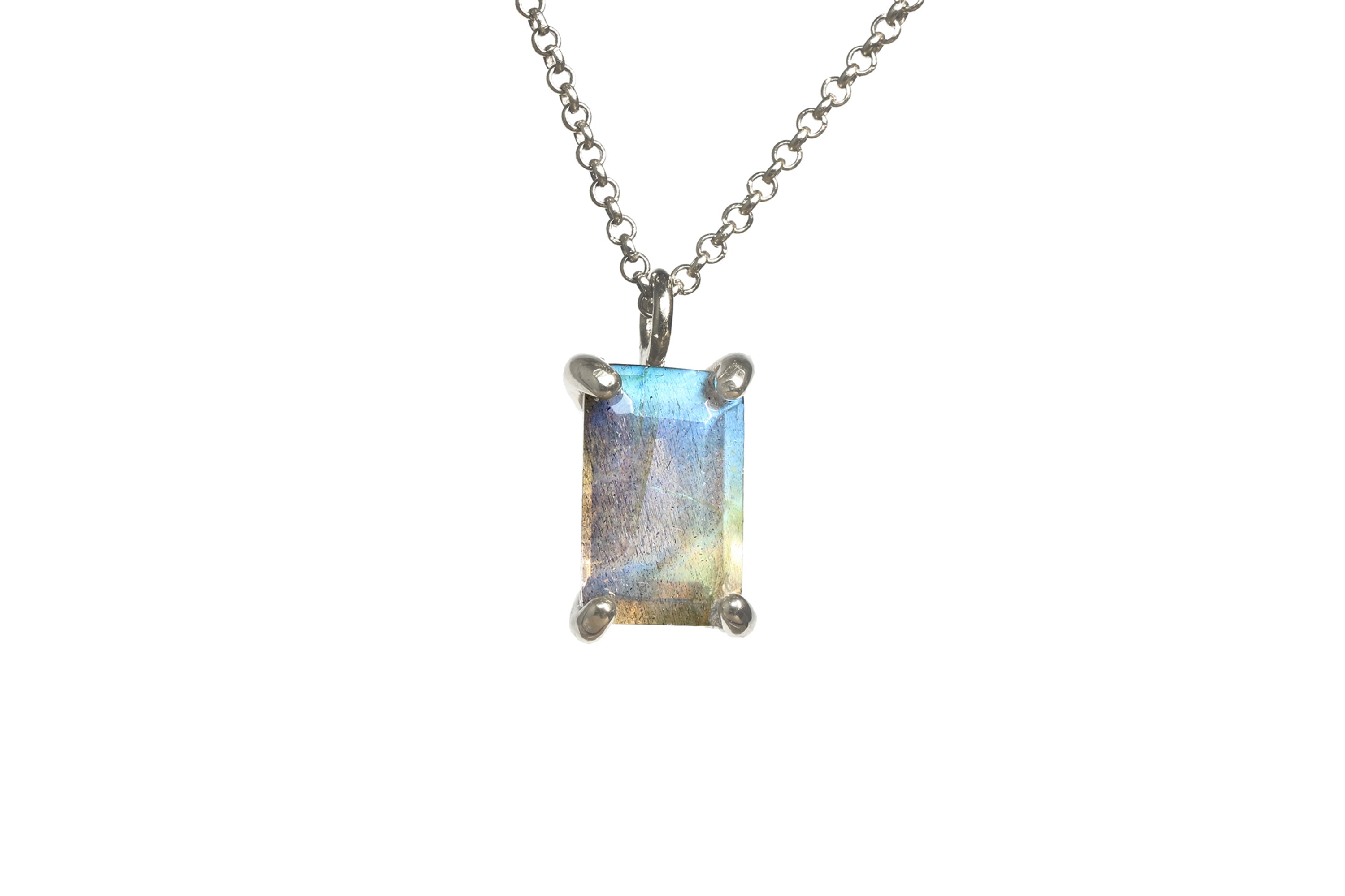 Unique Labradorite Pendant Silver Necklace necklaces Anemone Unique