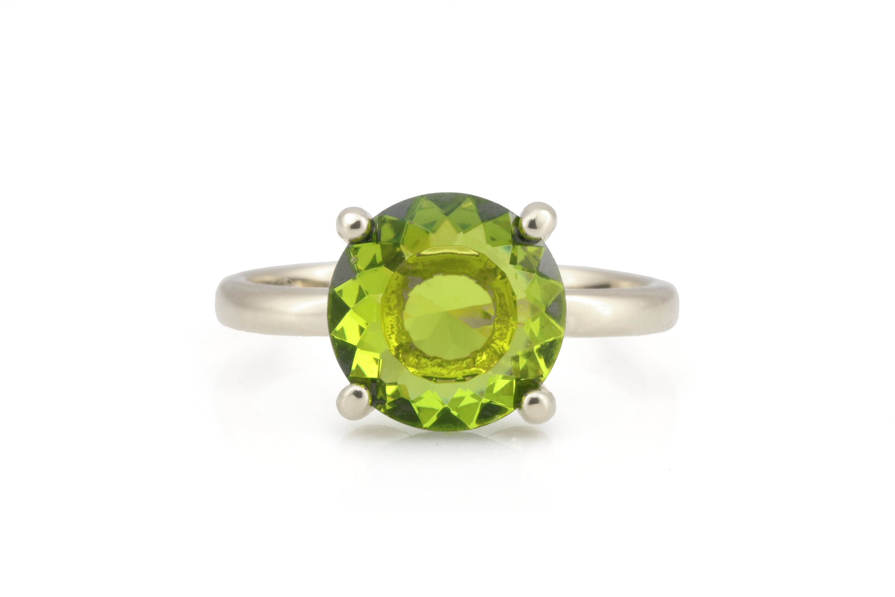 10mm Peridot 925 Silver Women Ring Rings Anemone Unique