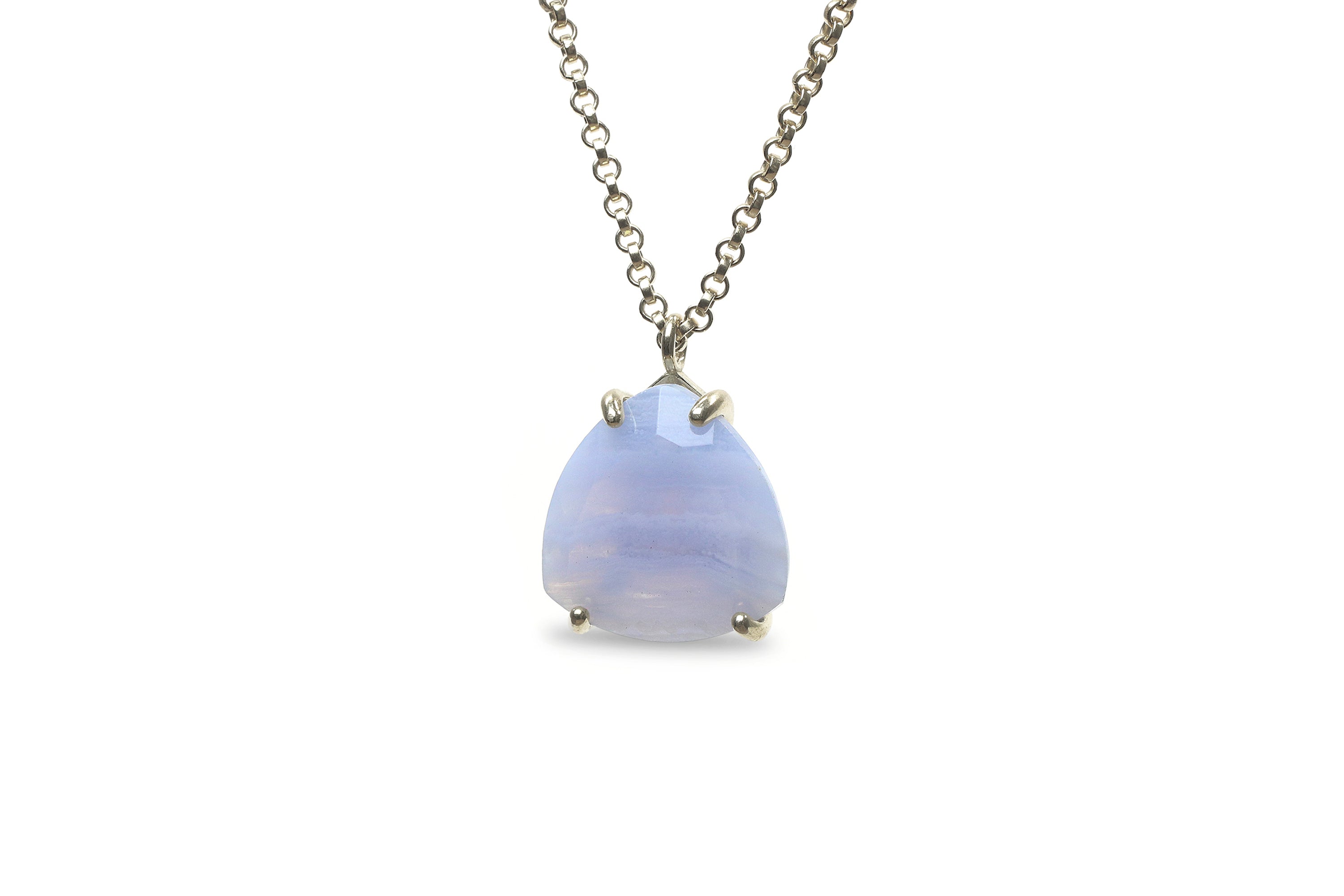 Trillion Cut Lace Agate Necklace necklaces Anemone Jewelry