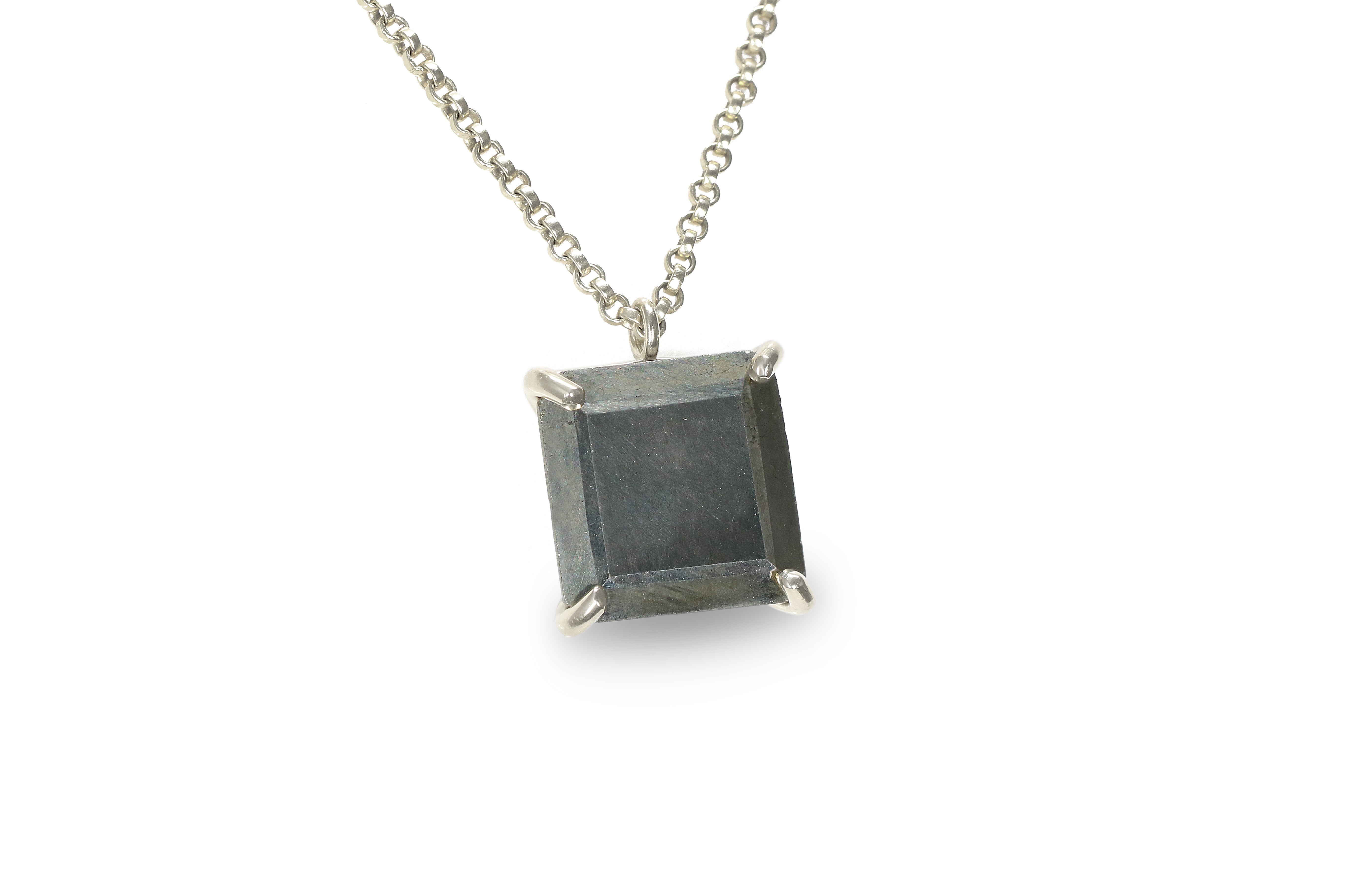 Natural Unique Pyrite Stone Necklace in Sterling Silver necklaces Anemone Jewelry
