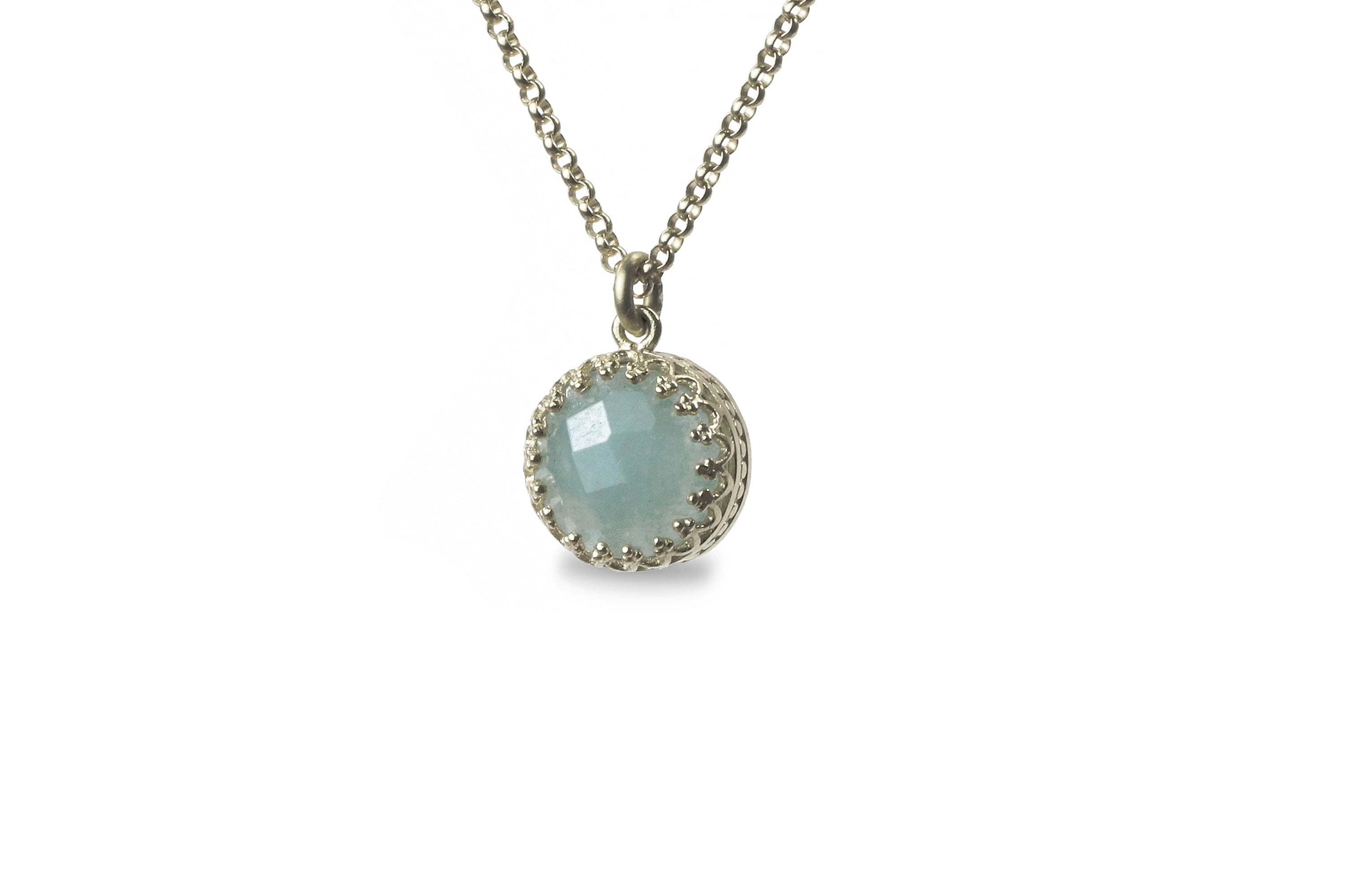 Aquamarine Necklace in 14k Gold necklaces Anemone Jewelry