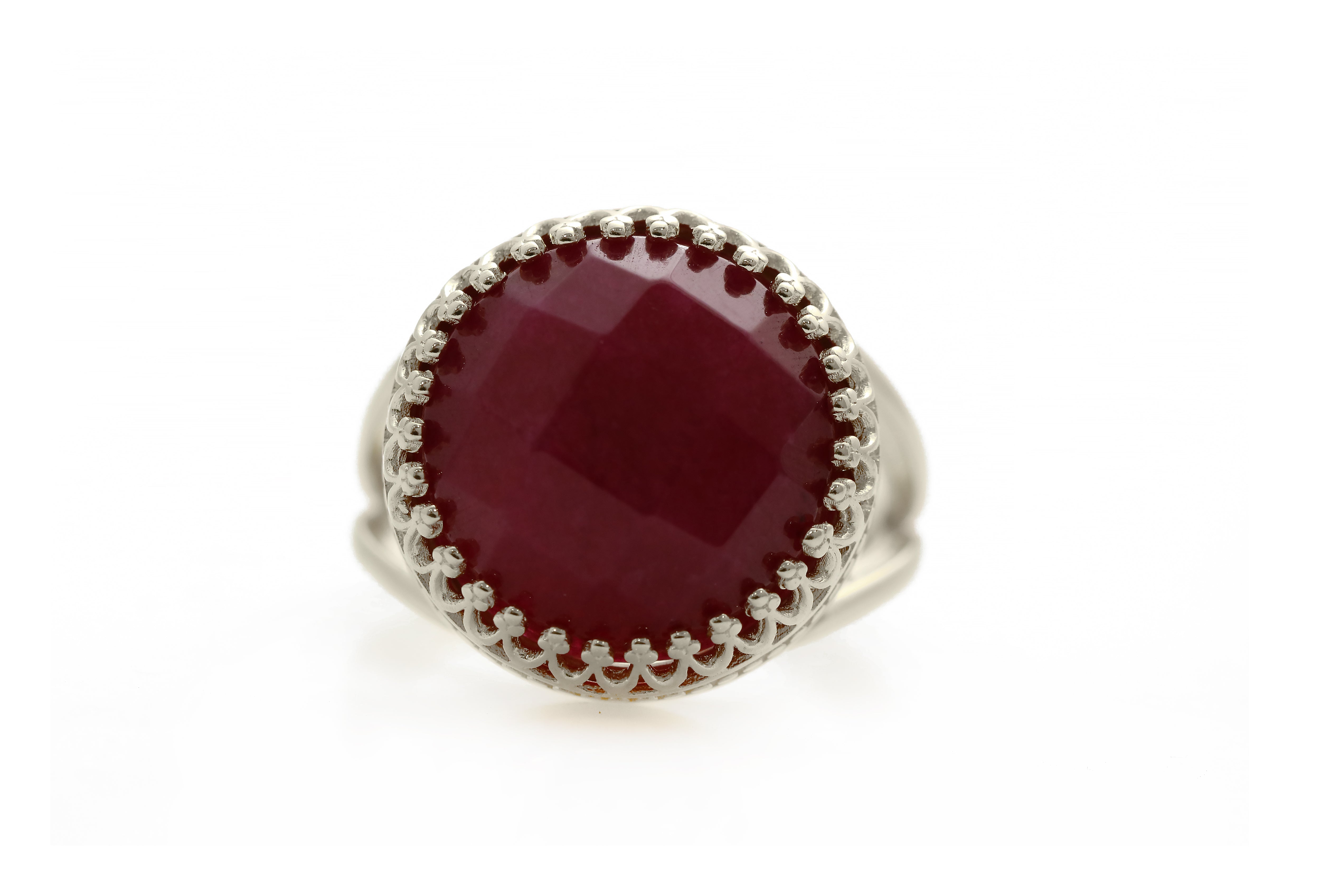 Red Jade Gemstone Ring in Sterling Silver Rings Anemone Jewelry