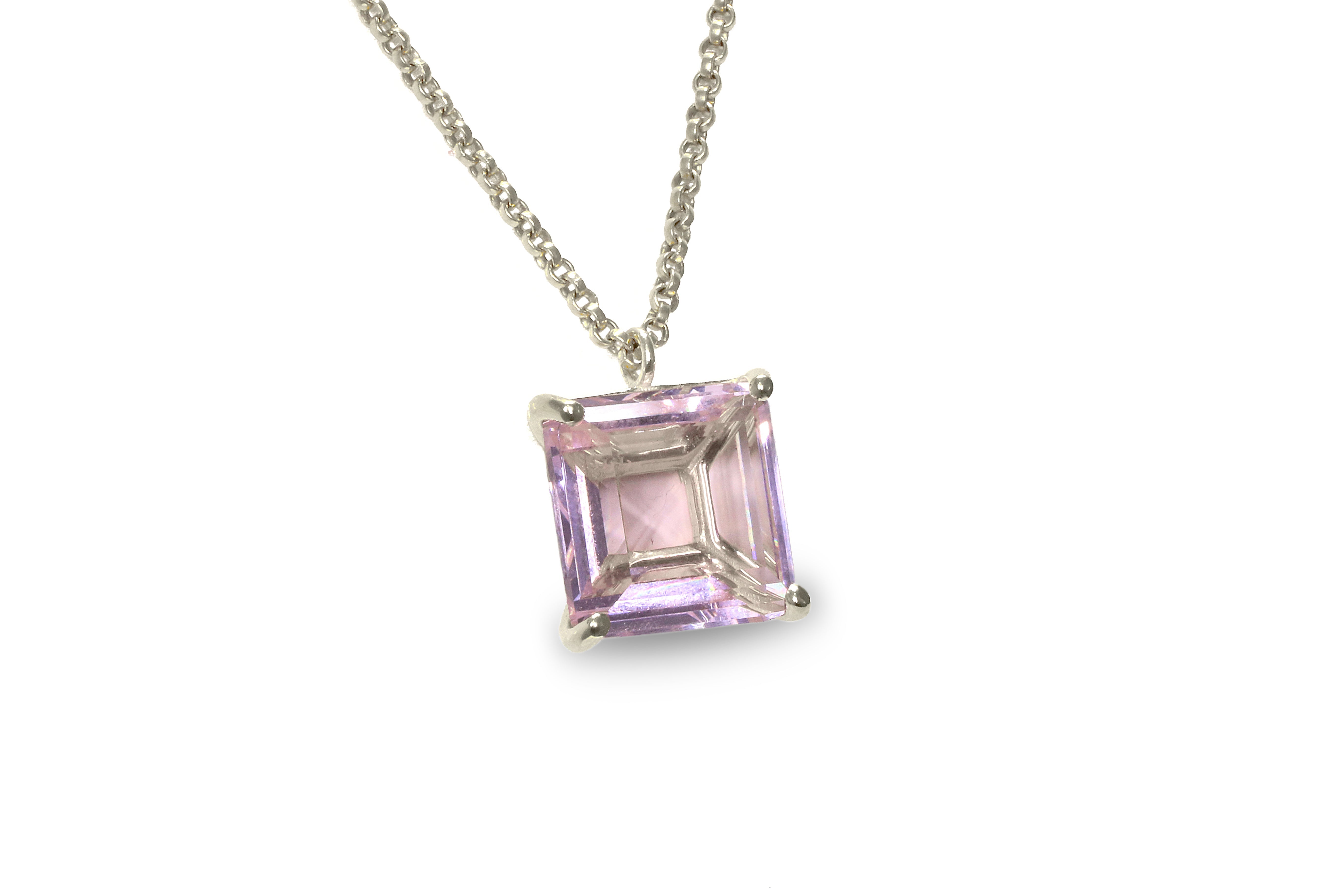 Silver Rose Quartz Statement Necklace necklaces Anemone Jewelry