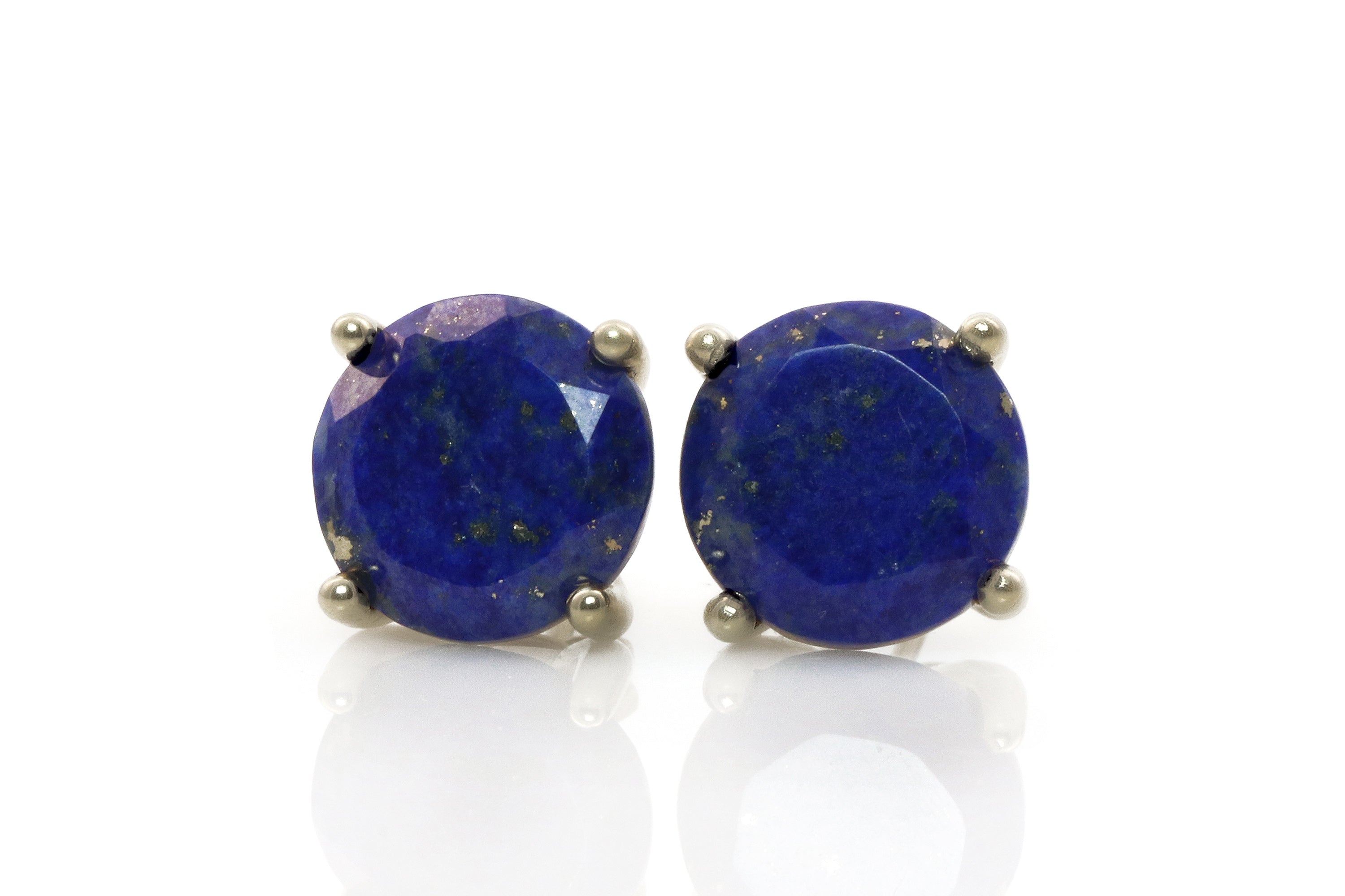 Flashy Lapis Lazuli Earrings in Sterling Silver Earrings Anemone Unique