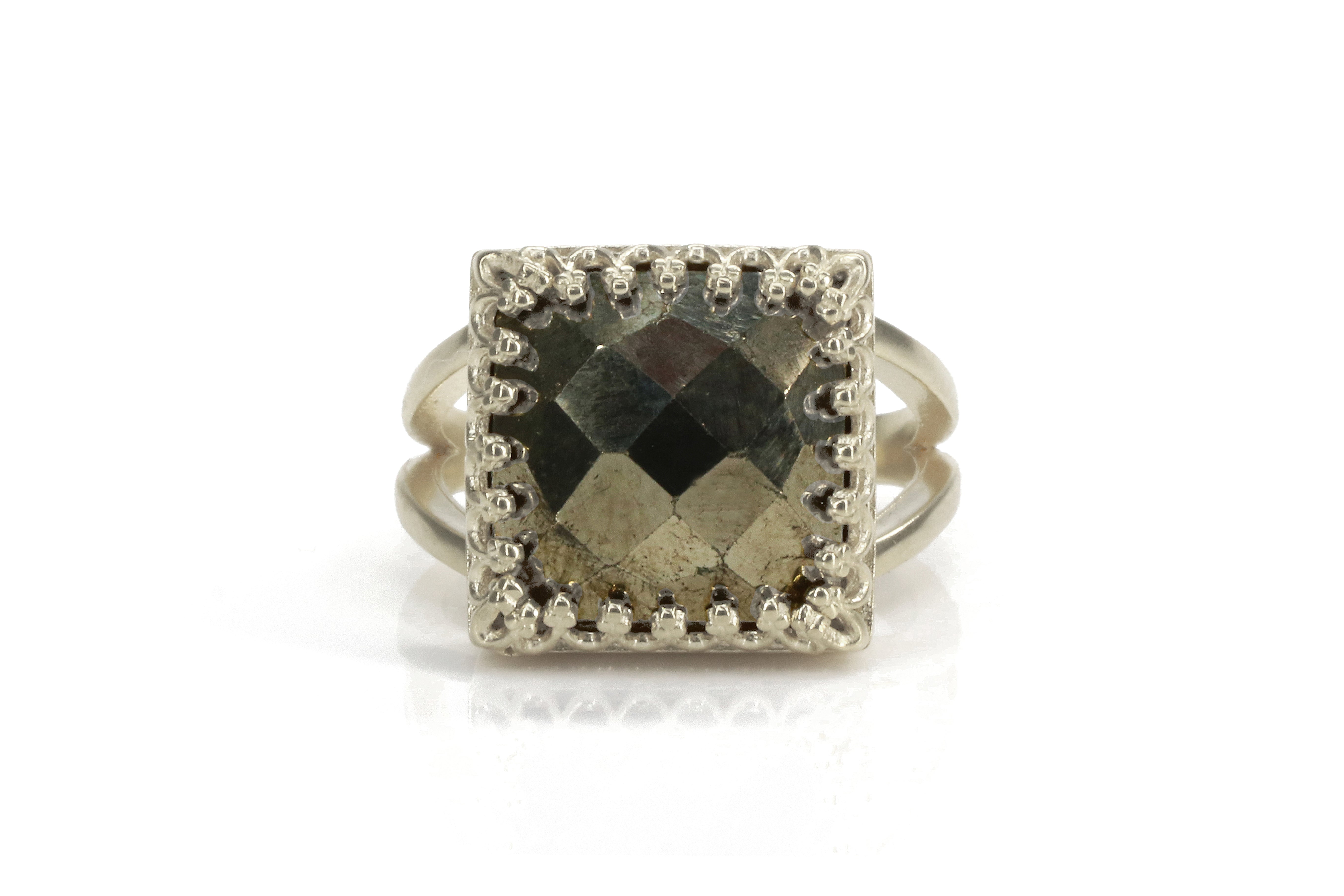 Pyrite Stone Ring in 925 Sterling Silver Rings Anemone Jewelry