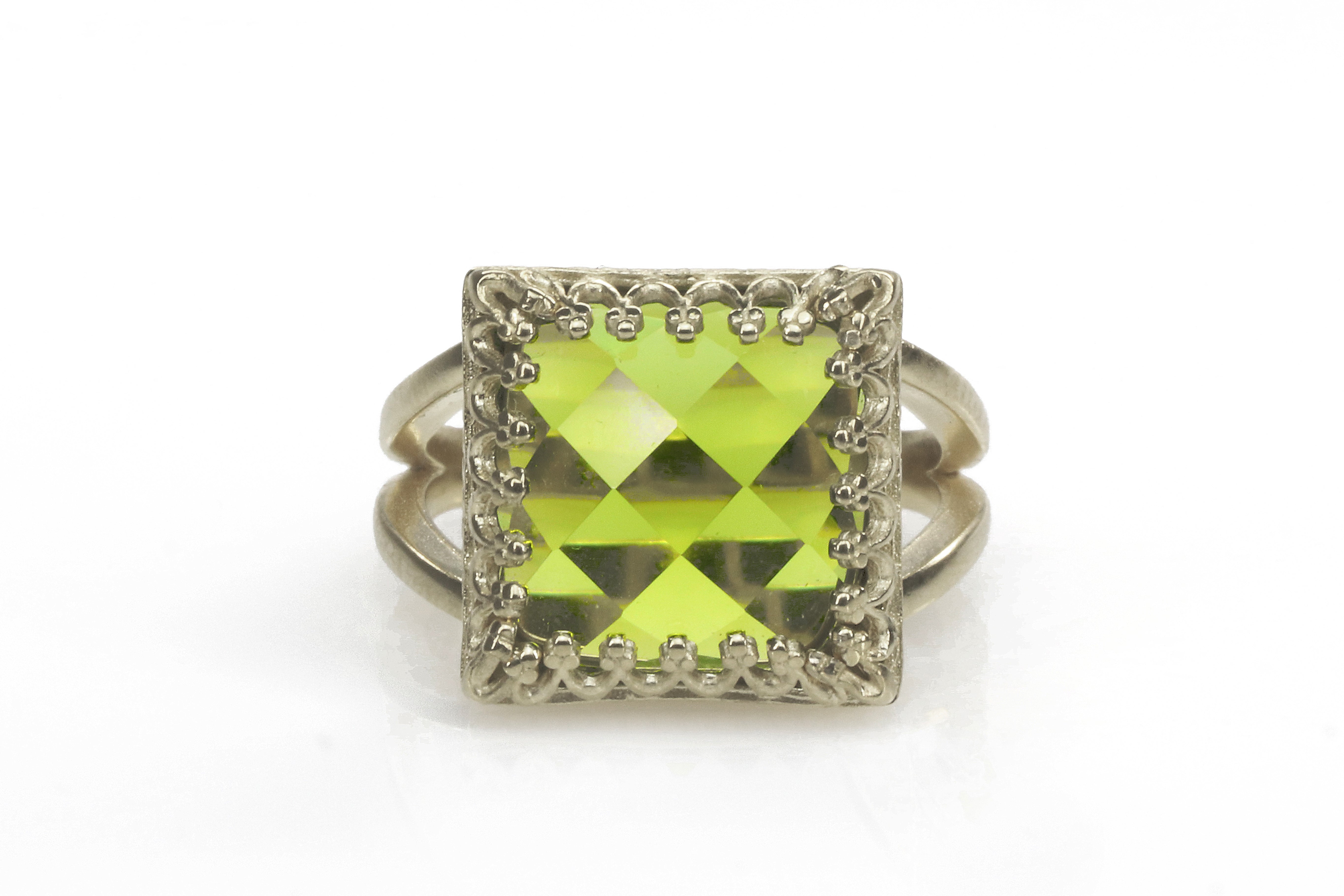 Peridot Ring in 925 Silver Rings Anemone Jewelry