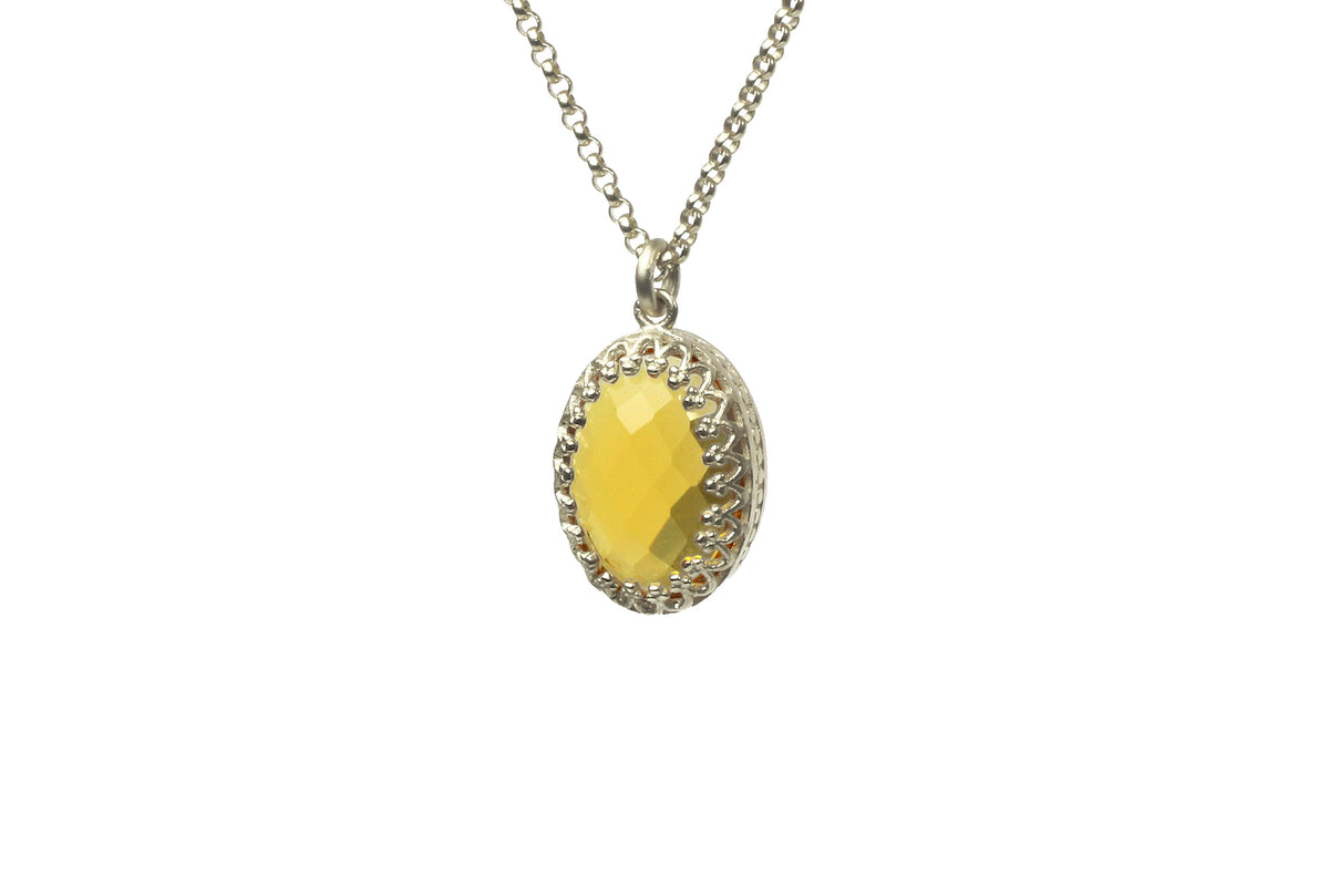 Vintage Style Citrine Victorian Gold Necklace necklaces Anemone Jewelry