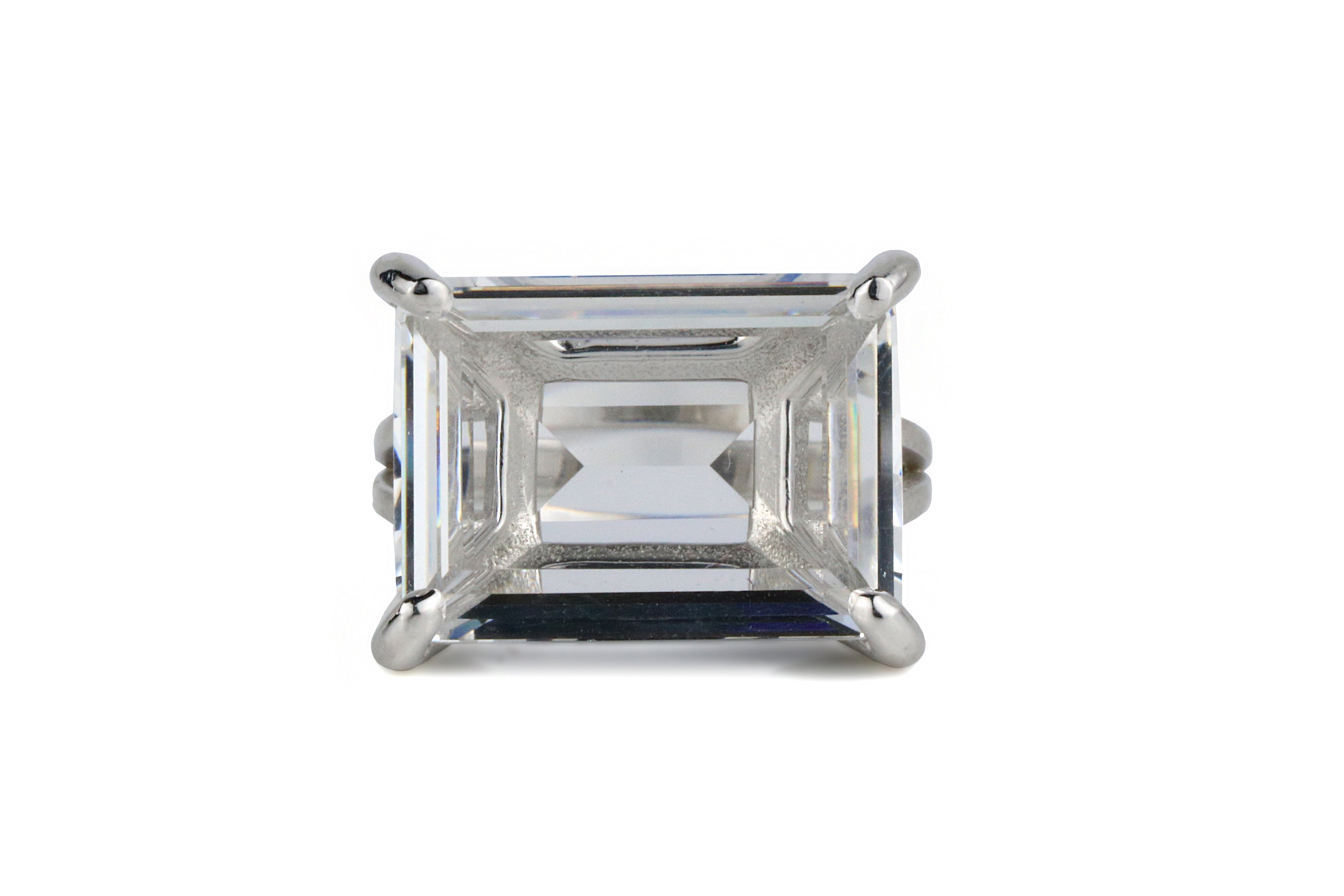 Sophisticated 13x18mm Clear Quartz Sterling Silver Ring Rings Anemone Jewelry