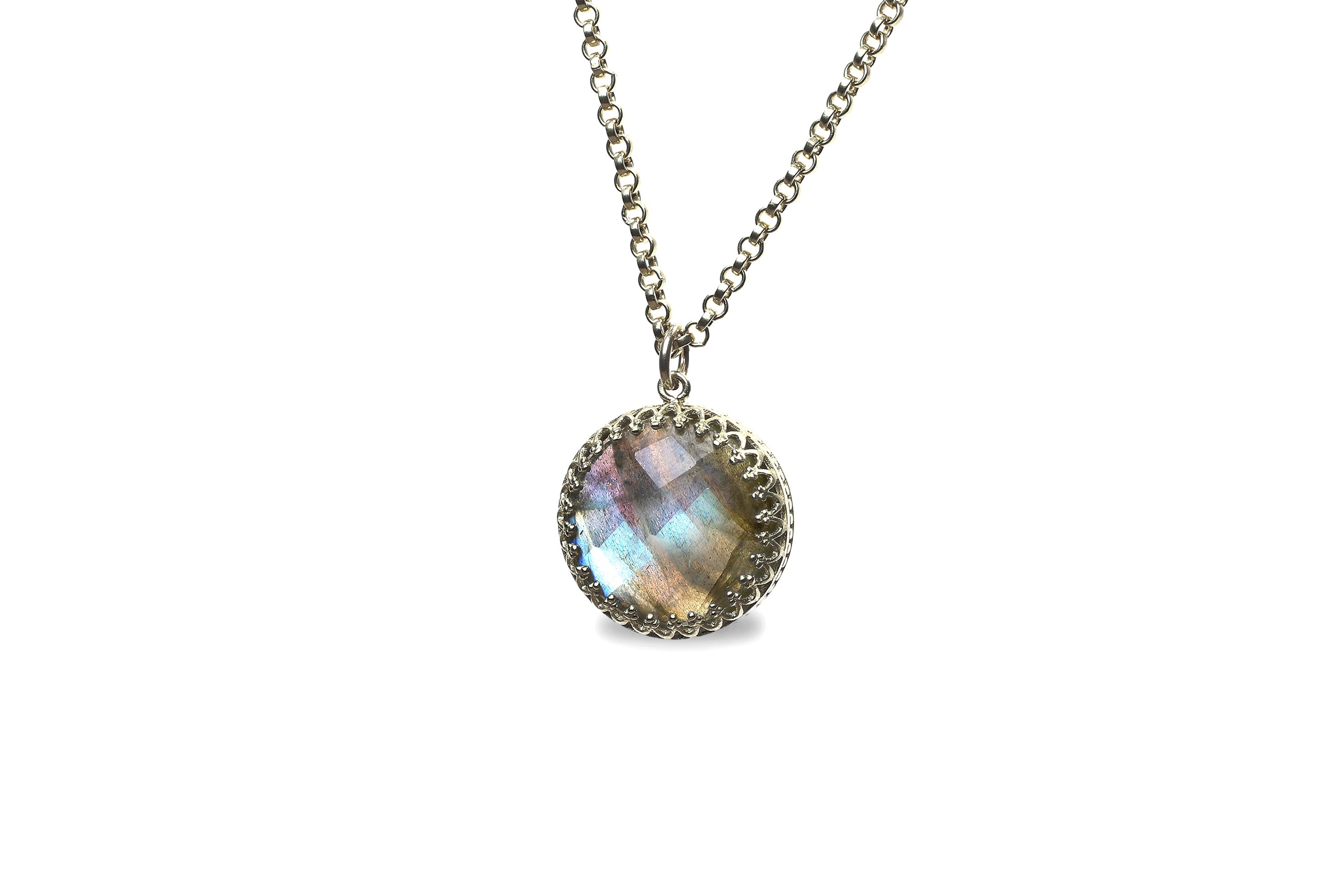 Luminescent Labradorite Silver Necklace necklaces Anemone Jewelry