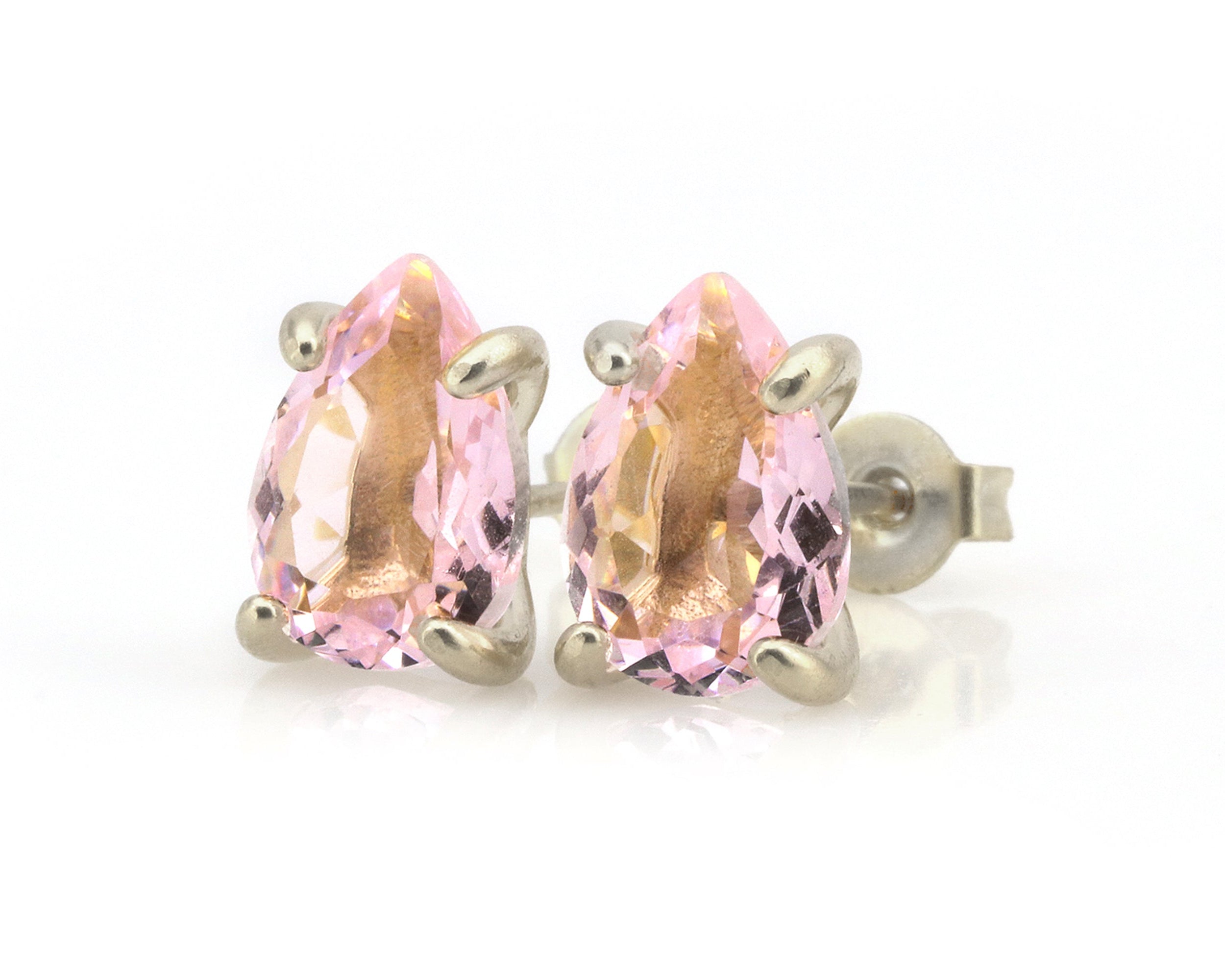 Rose Quartz Handmade Gold Earrings Studs Earrings Anemone Unique