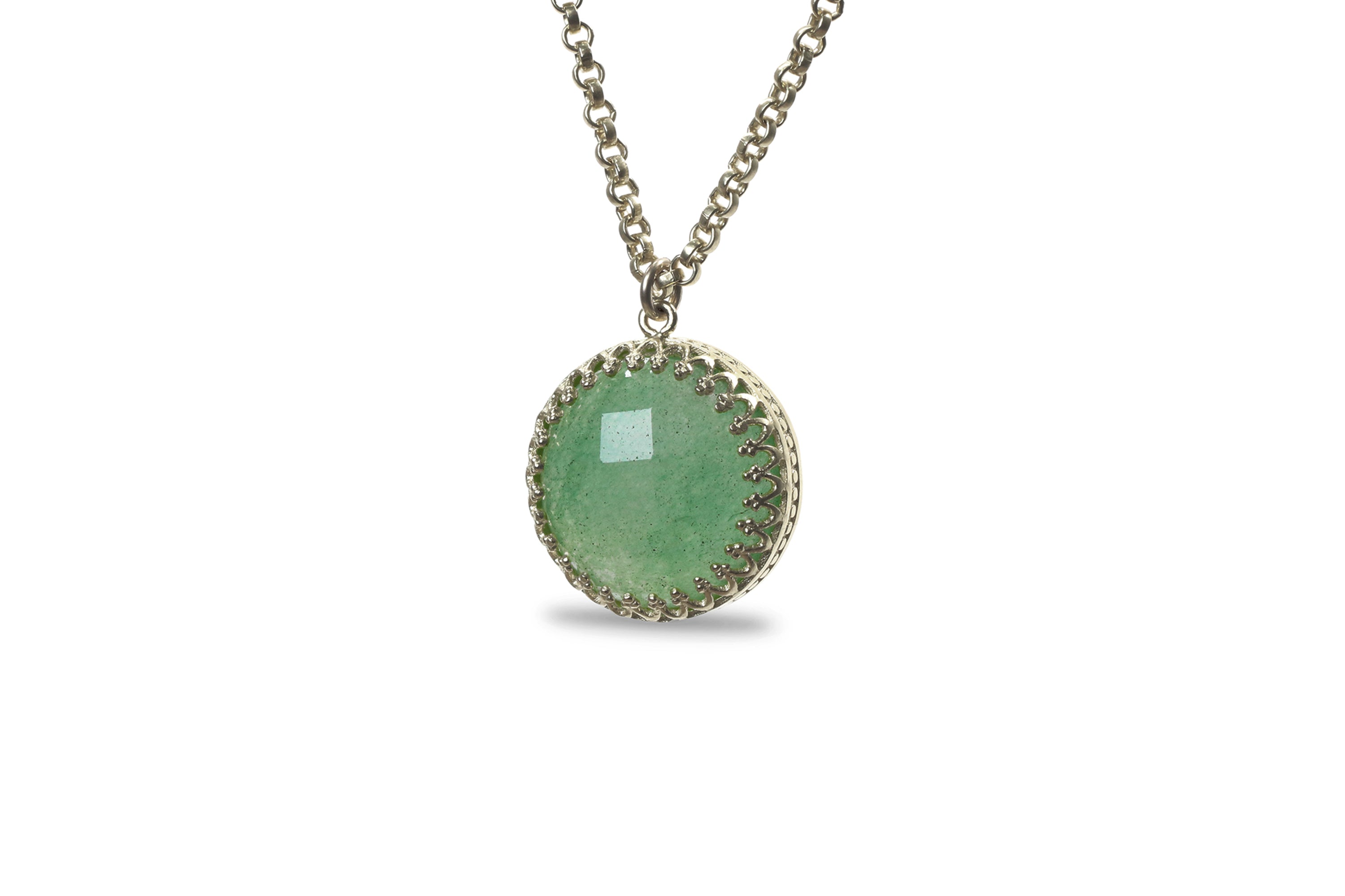 Luscious Green Aventurine Gold Necklace necklaces Anemone Jewelry