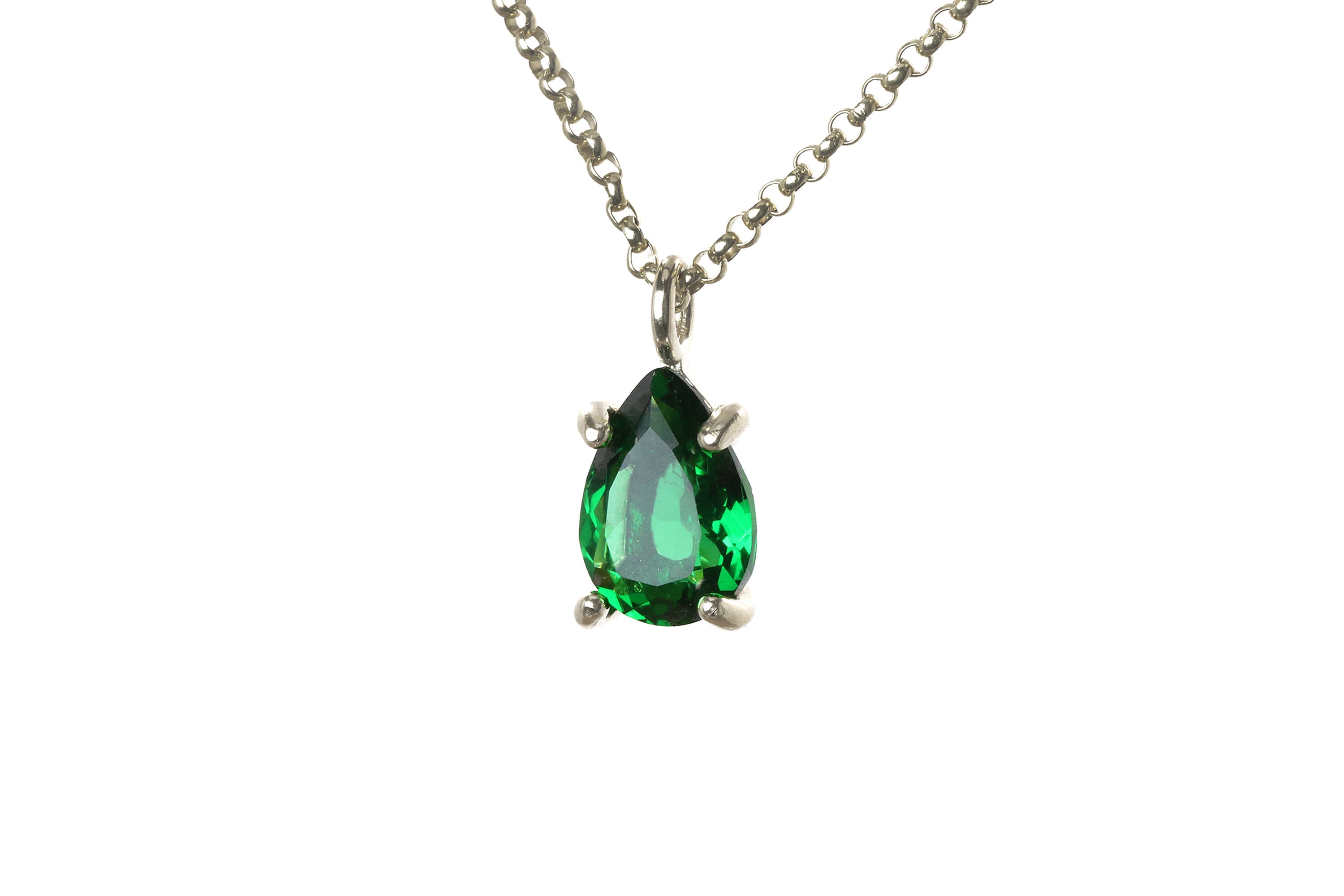 Timeless Emerald Crystal Necklace in Gold necklaces Anemone Unique